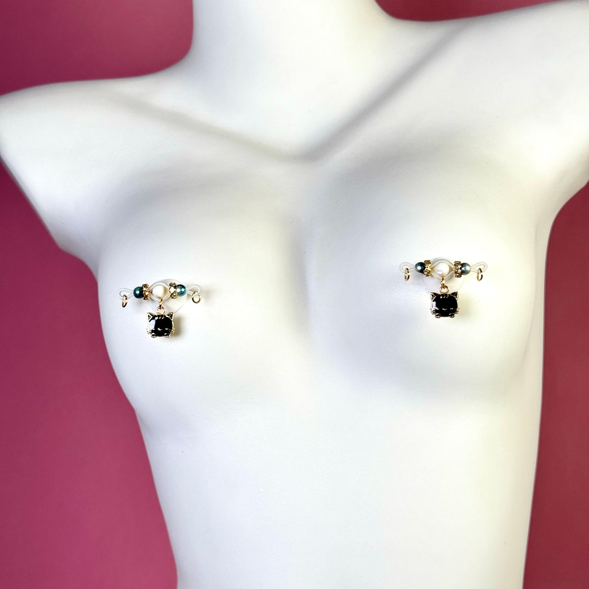 Midnight Cat Nipple Clips