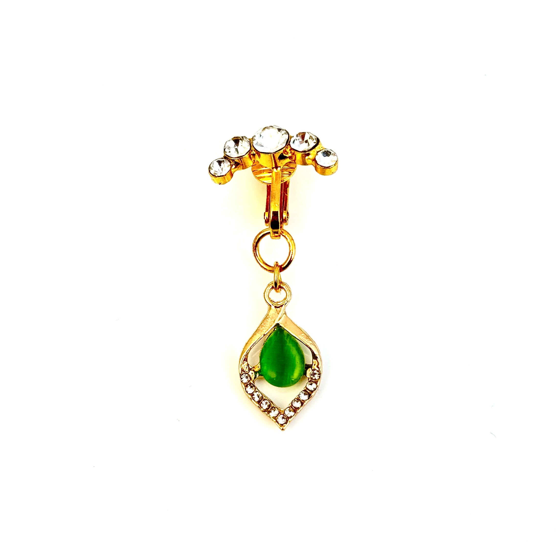 Emerald Teardrop Belly Clip