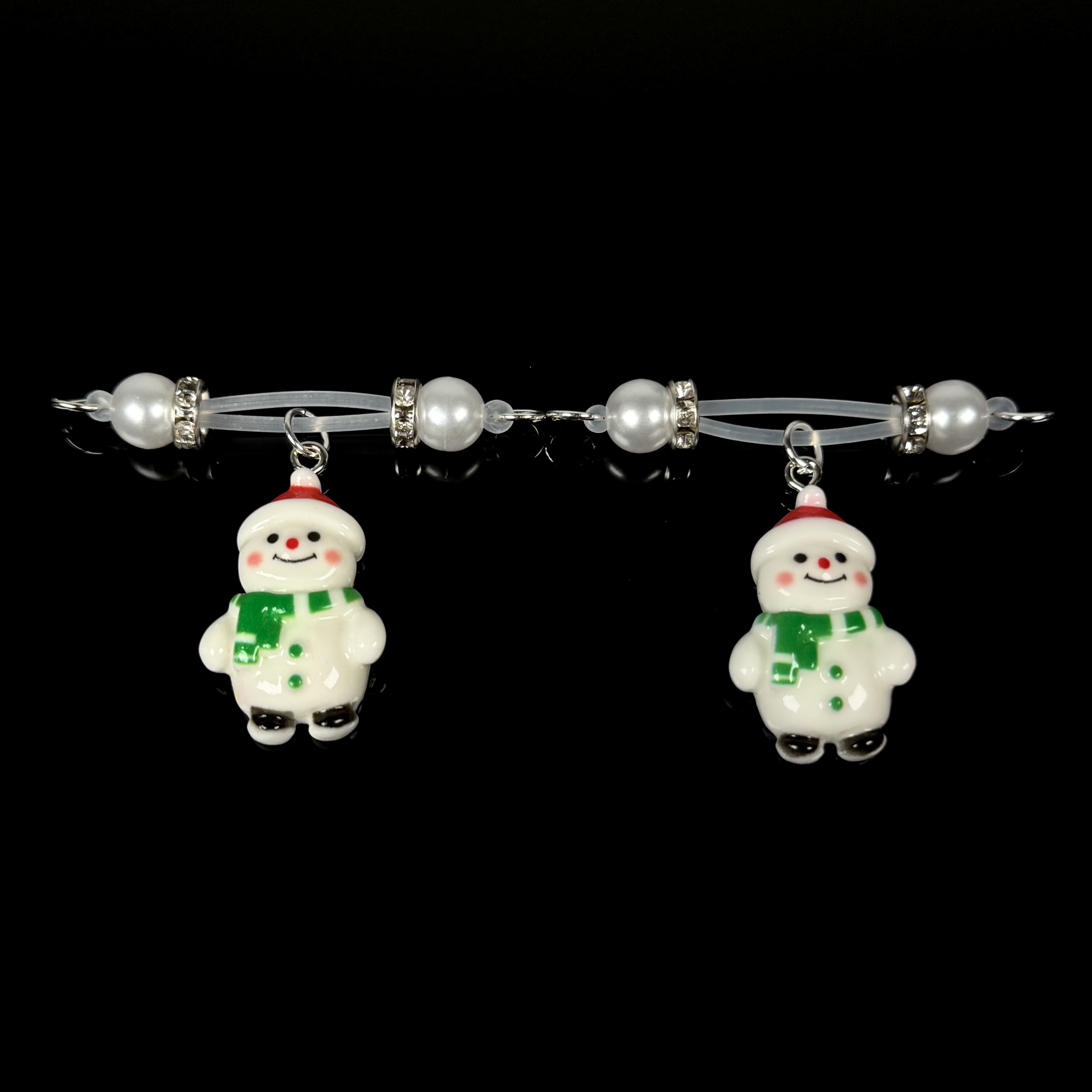 Glacial Blue Snowman Charm Clamps