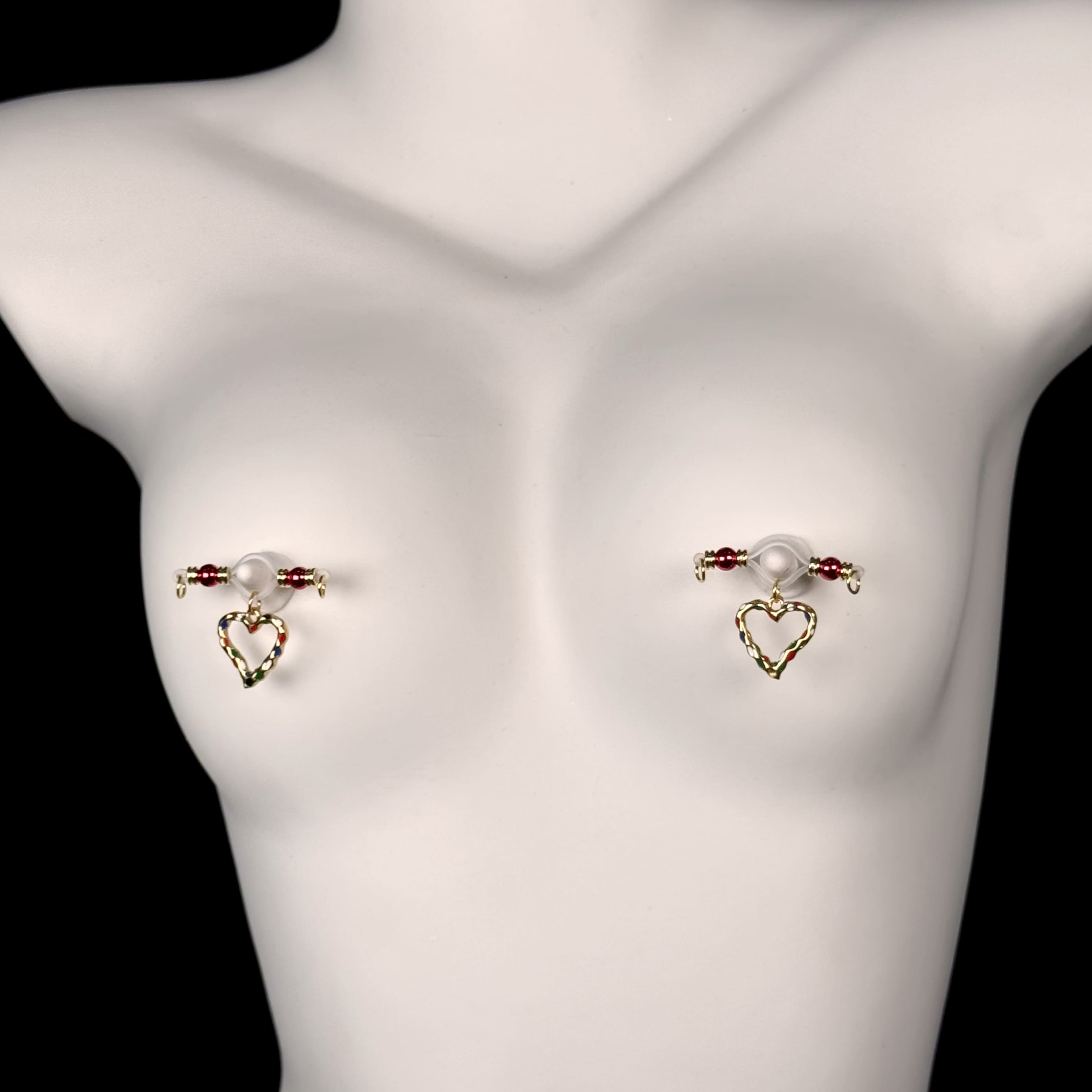 Holiday Bead Heart Clamps