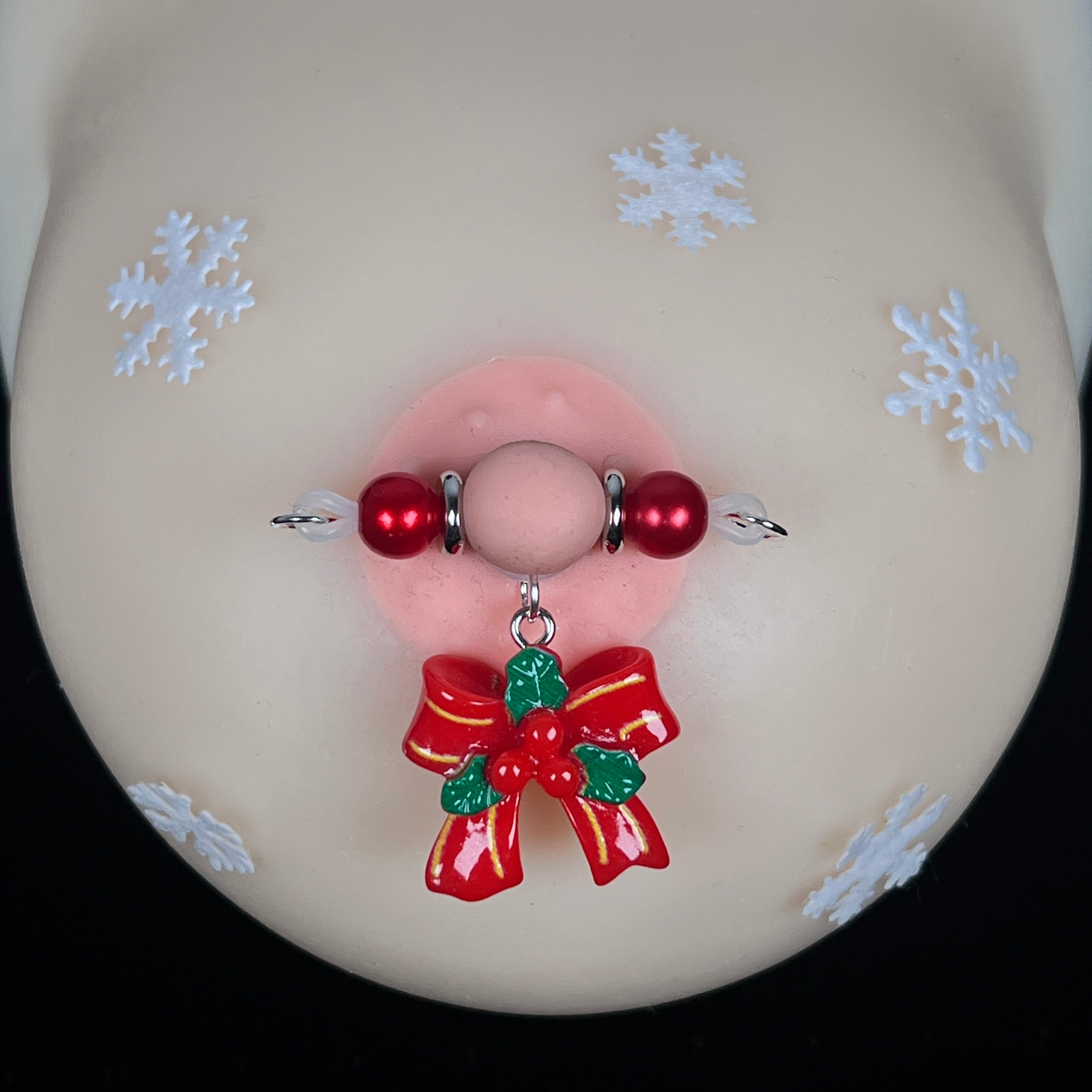 Red Kiss Bow Charm Clips