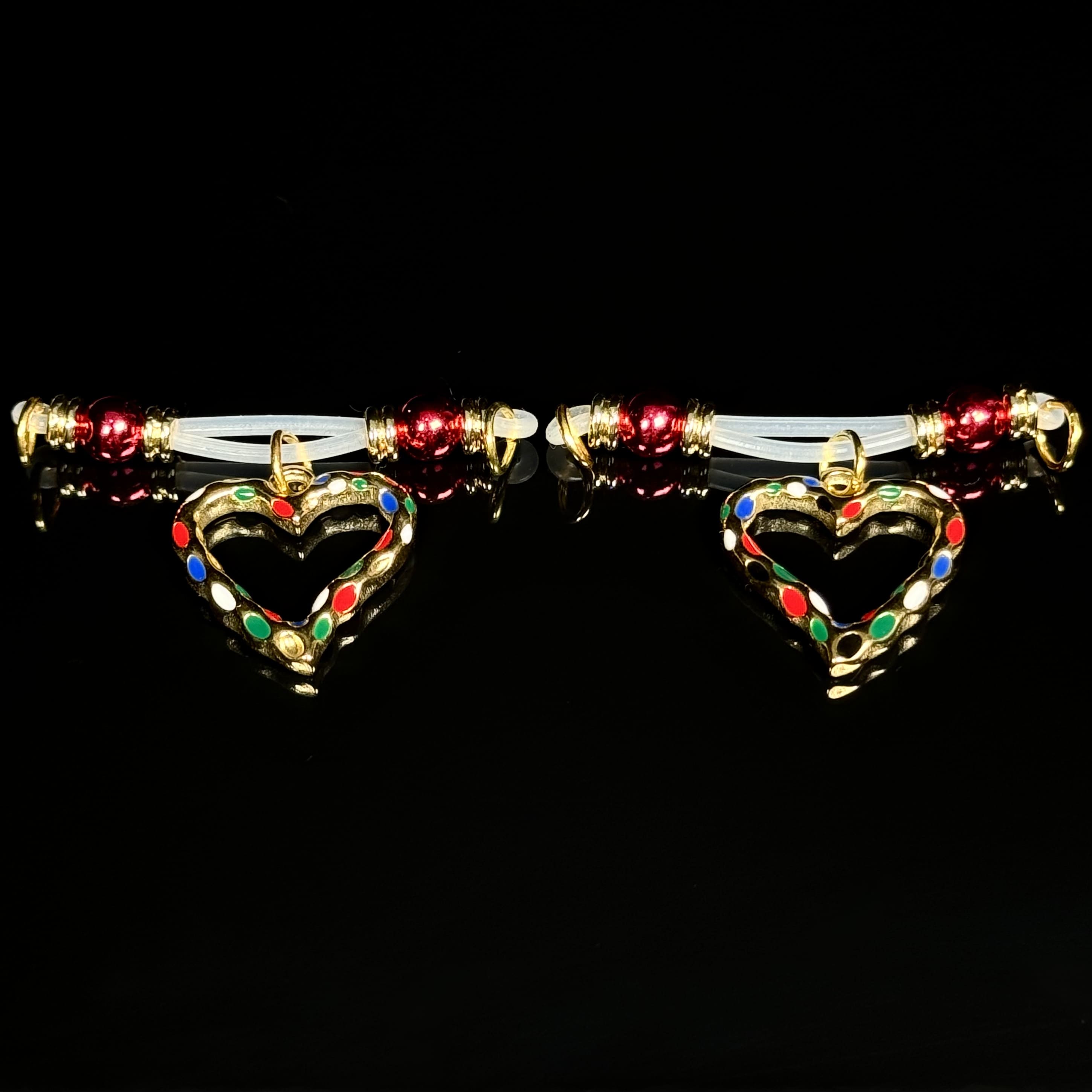 Holiday Bead Heart Clamps
