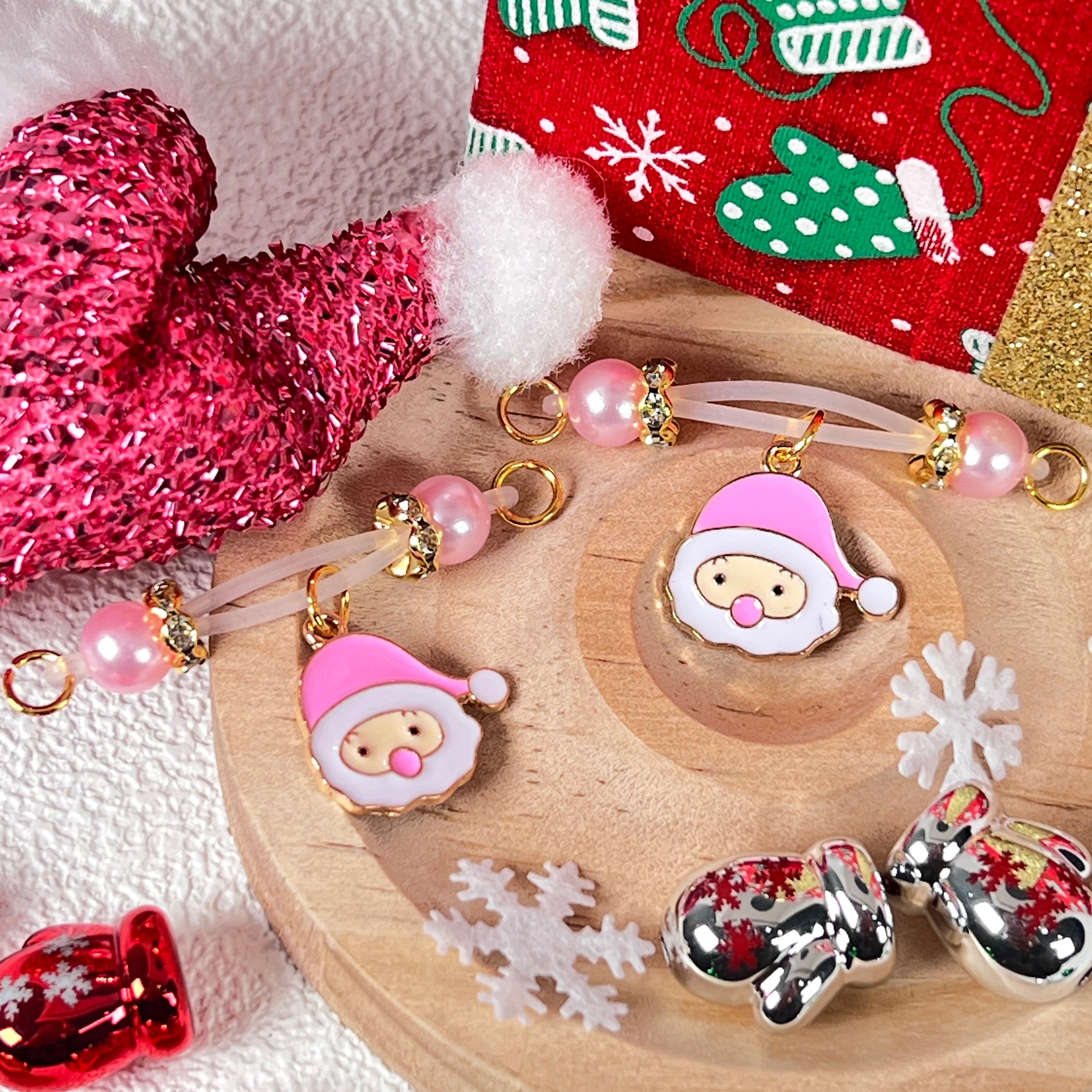 Pink Santa Tease Clips