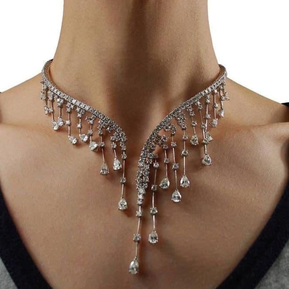 Rhinestone necklace for parties and evening events