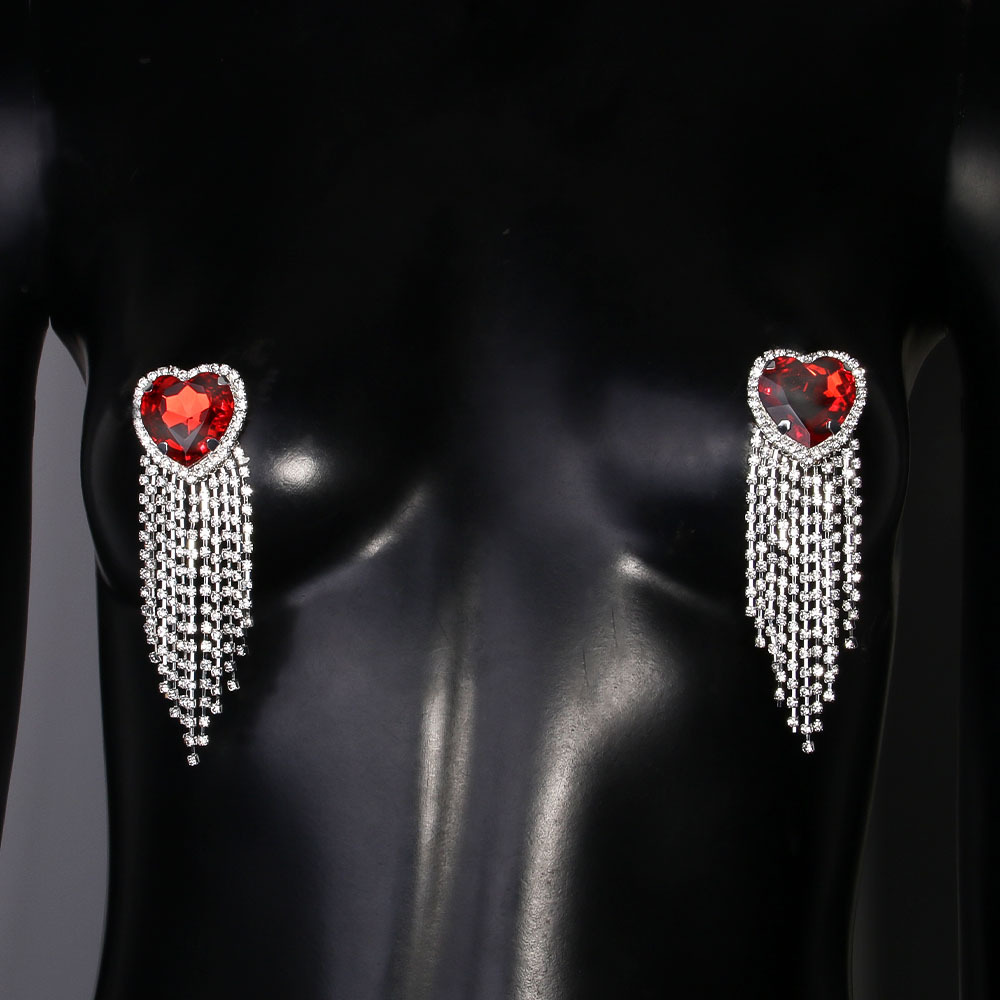 Red rhinestone nipple covers