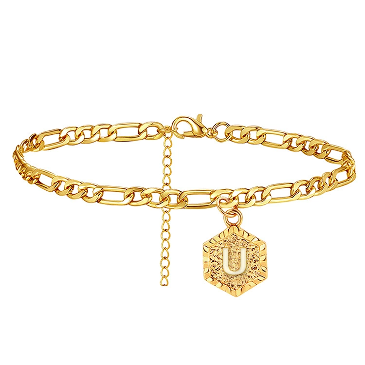 Custom Pure Gold Initial Anklet