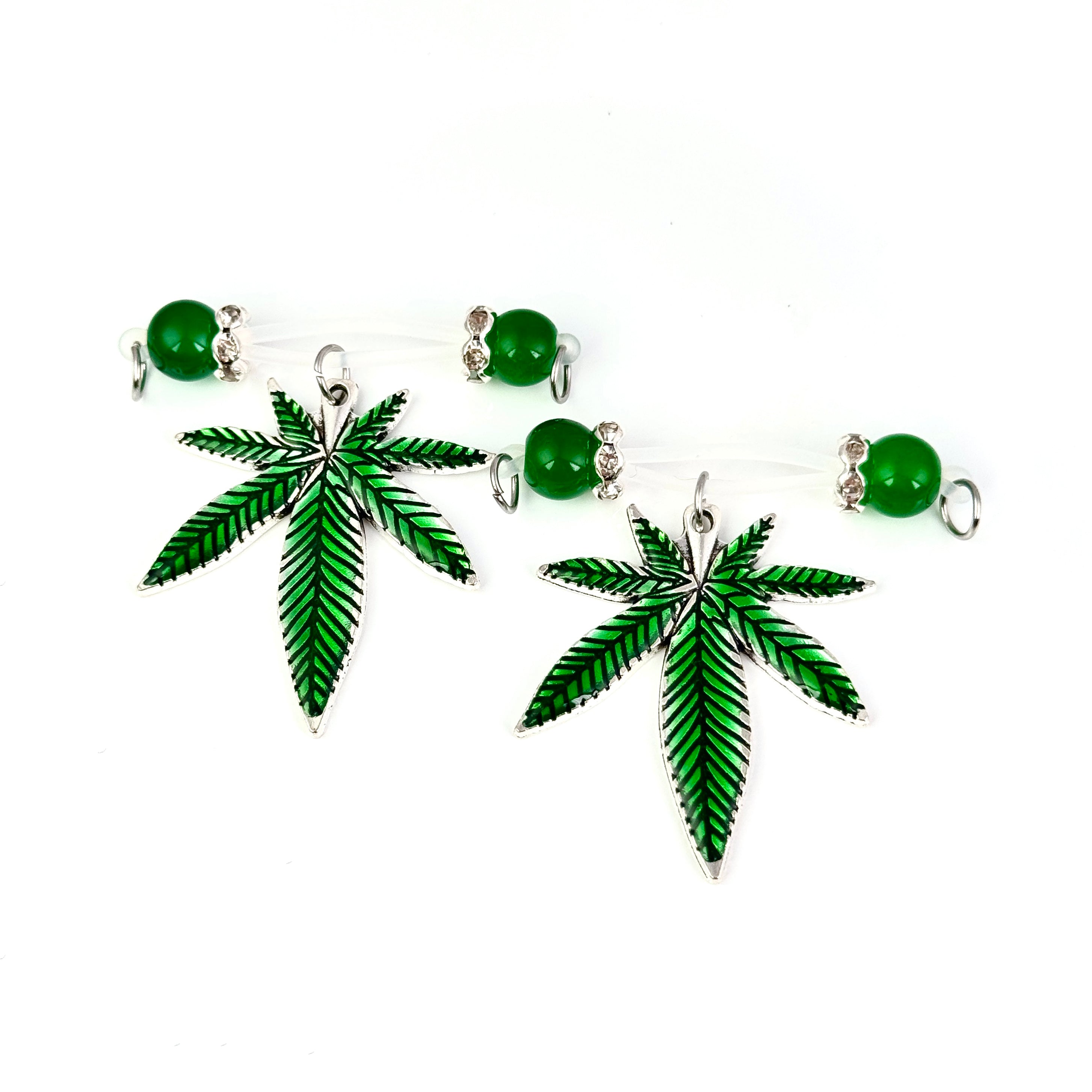 Green Leaf Faux Belly Button Ring