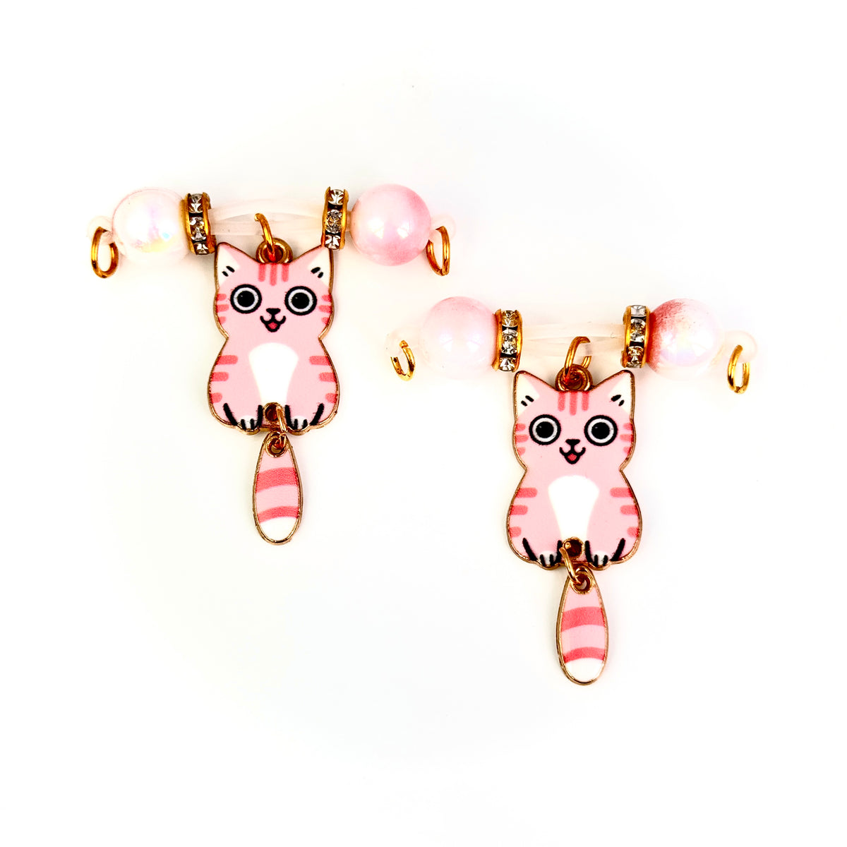 Pearl Kitty Non-Piercing Nipple Ring