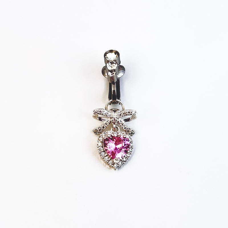 Amethyst Butterfly Heart Belly Clip