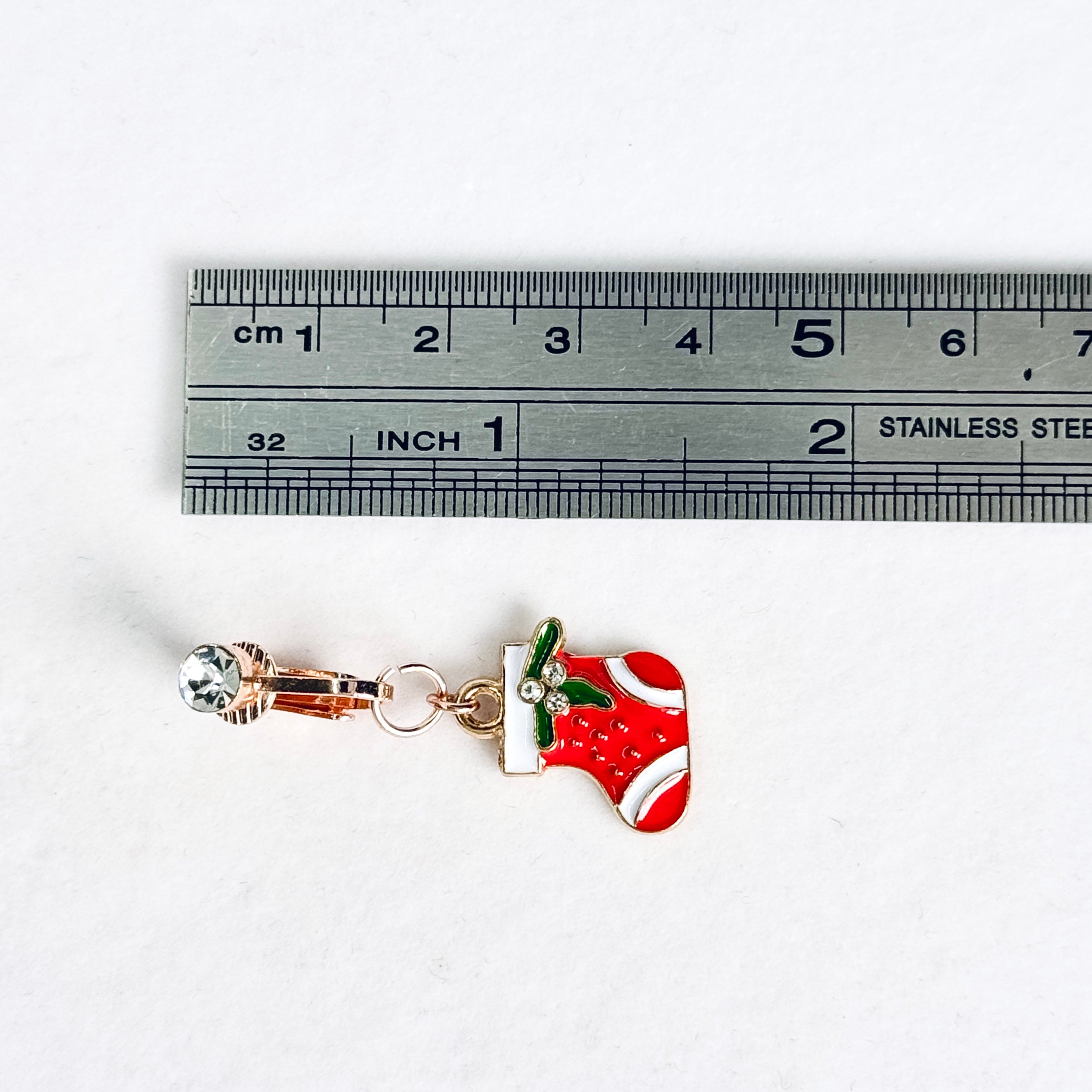 Christmas Stocking Faux Belly Button Ring