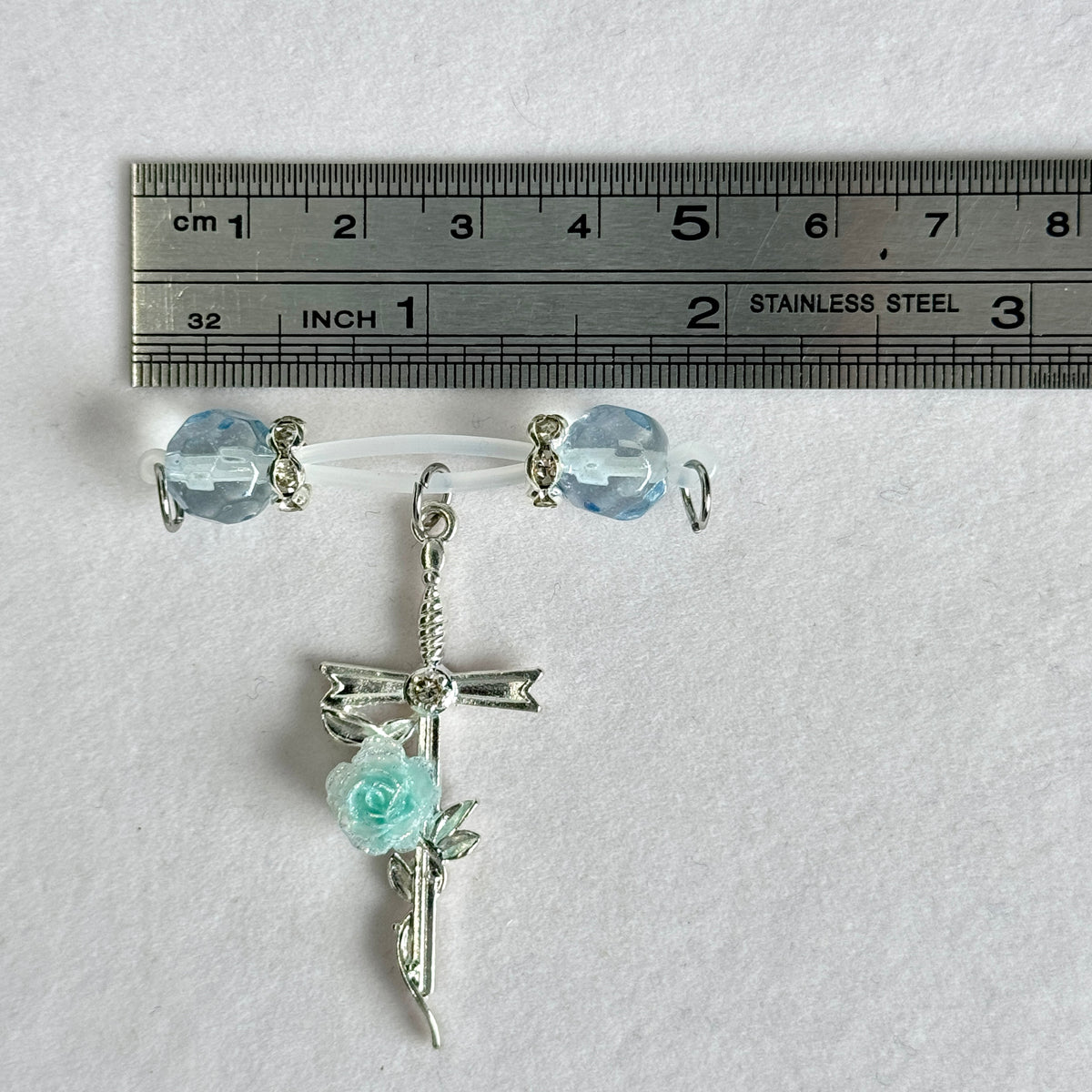 Crystal Rose Sword Nipple Jewelry