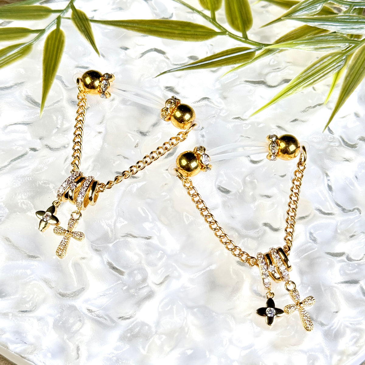 Golden Double Cross Nipple Clamp