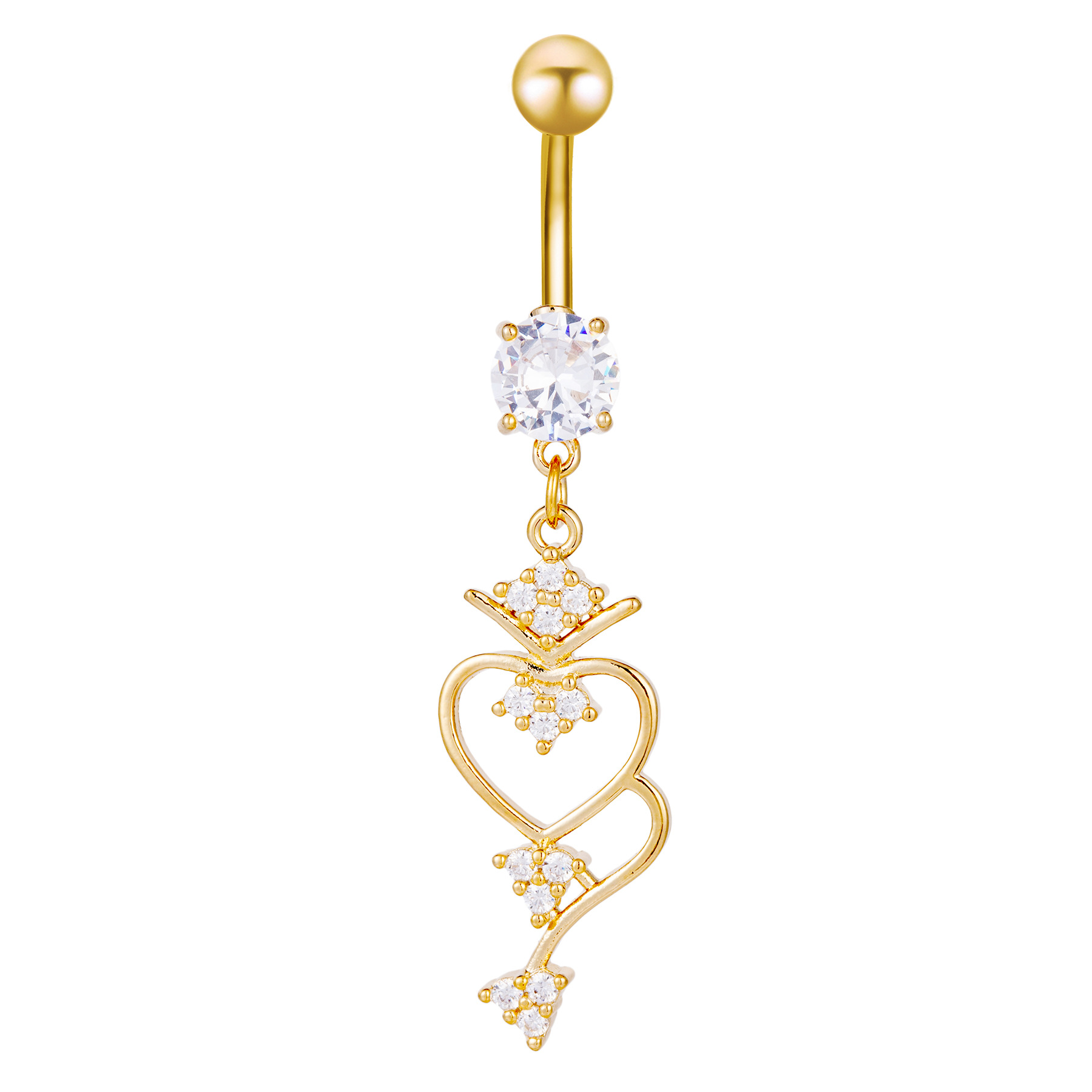 Assorted Shiny Crystal Pendant Navel Belly Piercing Rings