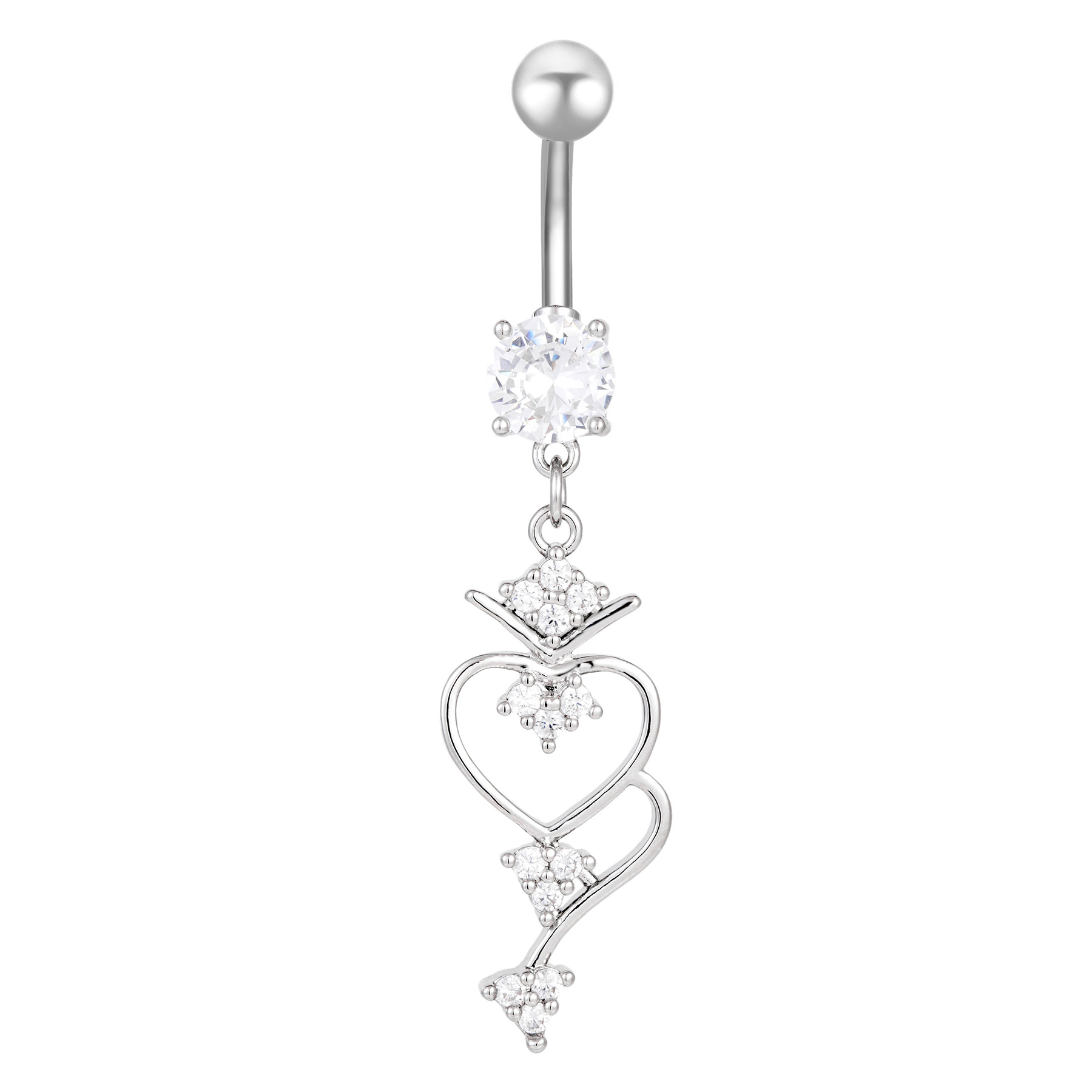 Assorted Shiny Crystal Pendant Navel Belly Piercing Rings