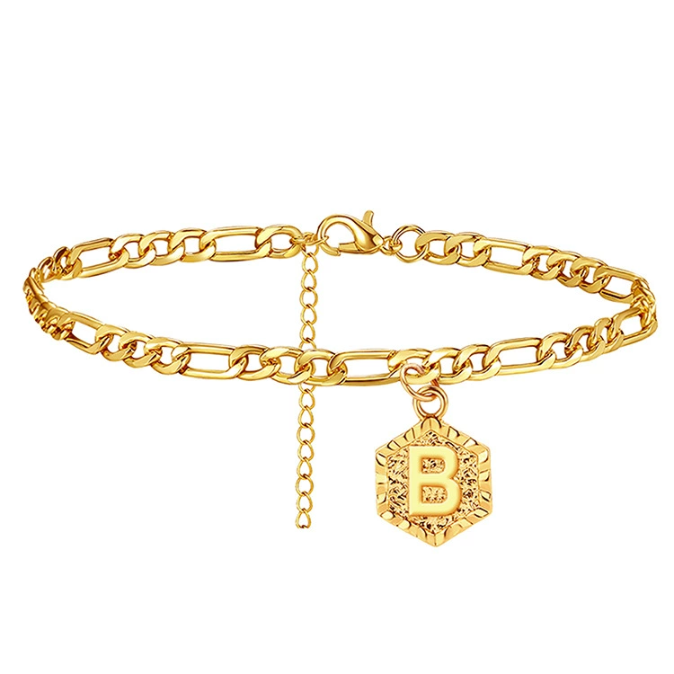 Custom Pure Gold Initial Anklet
