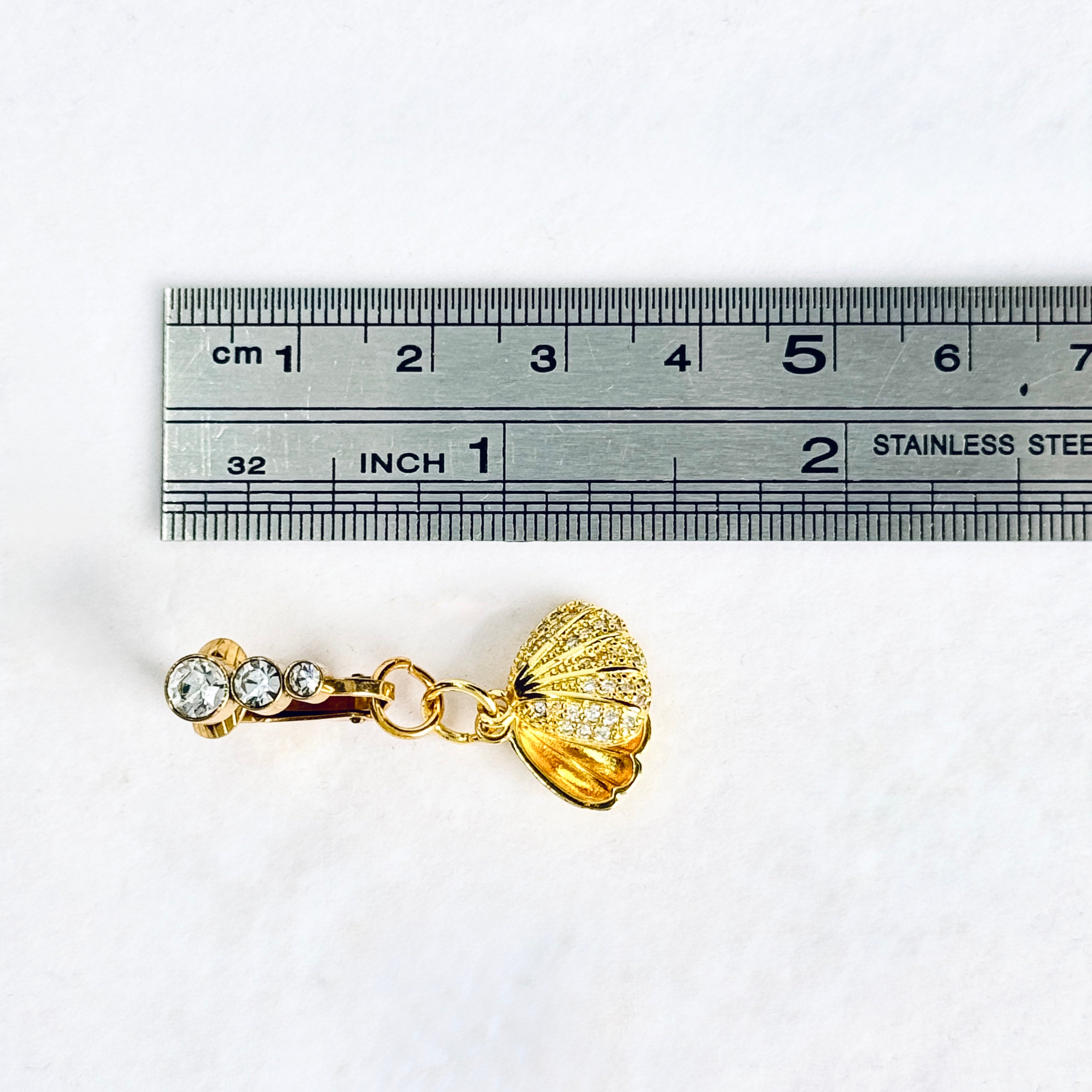 Golden Seashell Faux Belly Button Ring