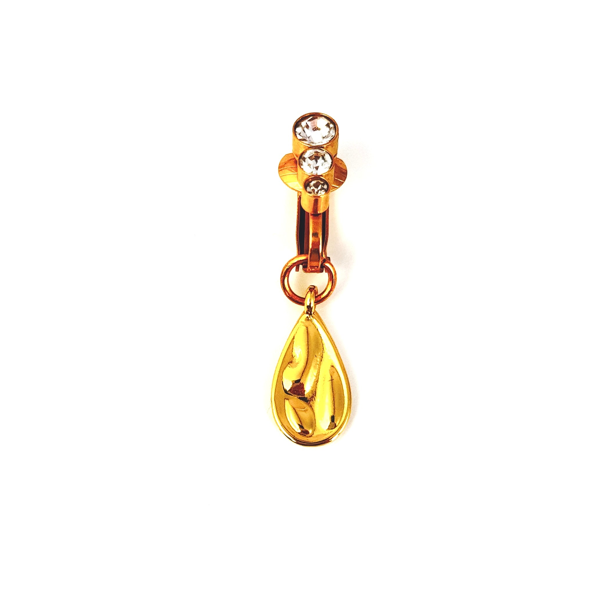 Golden Drop Sculpted Navel Piercing Jewelry