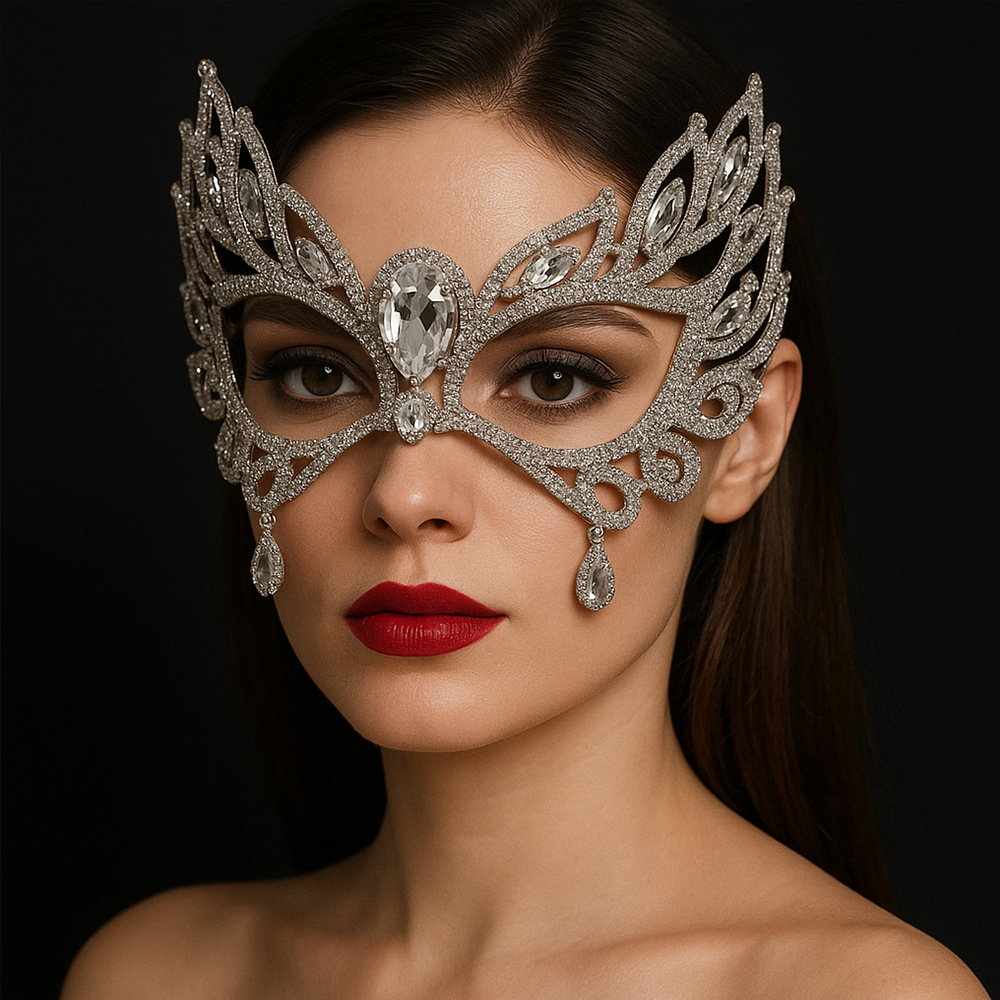 Rhinestone face mask