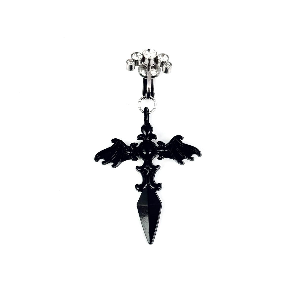 Black Bat Wing Faux Navel Ring