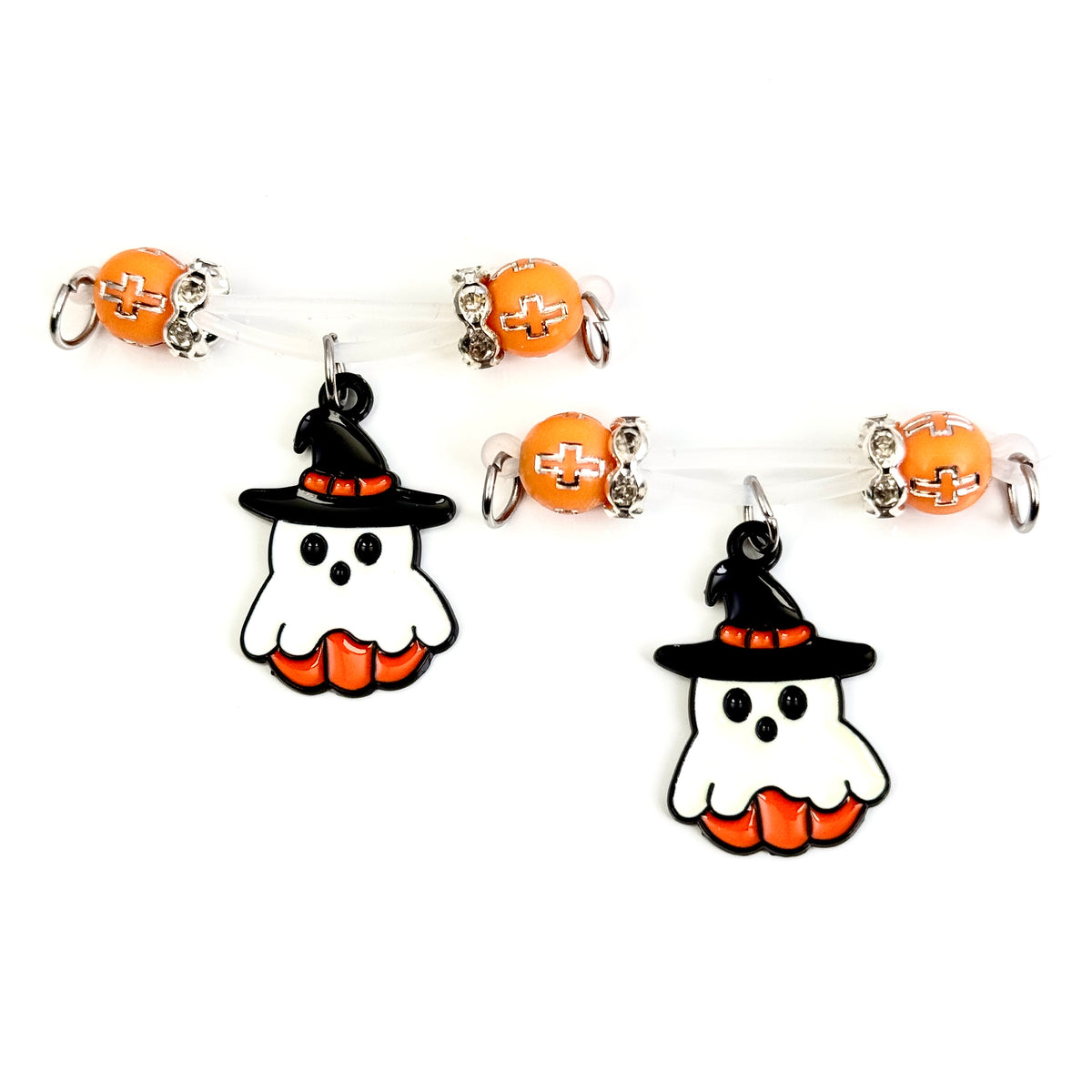 Pumpkin Ghost Witch Charm Nipple Ring