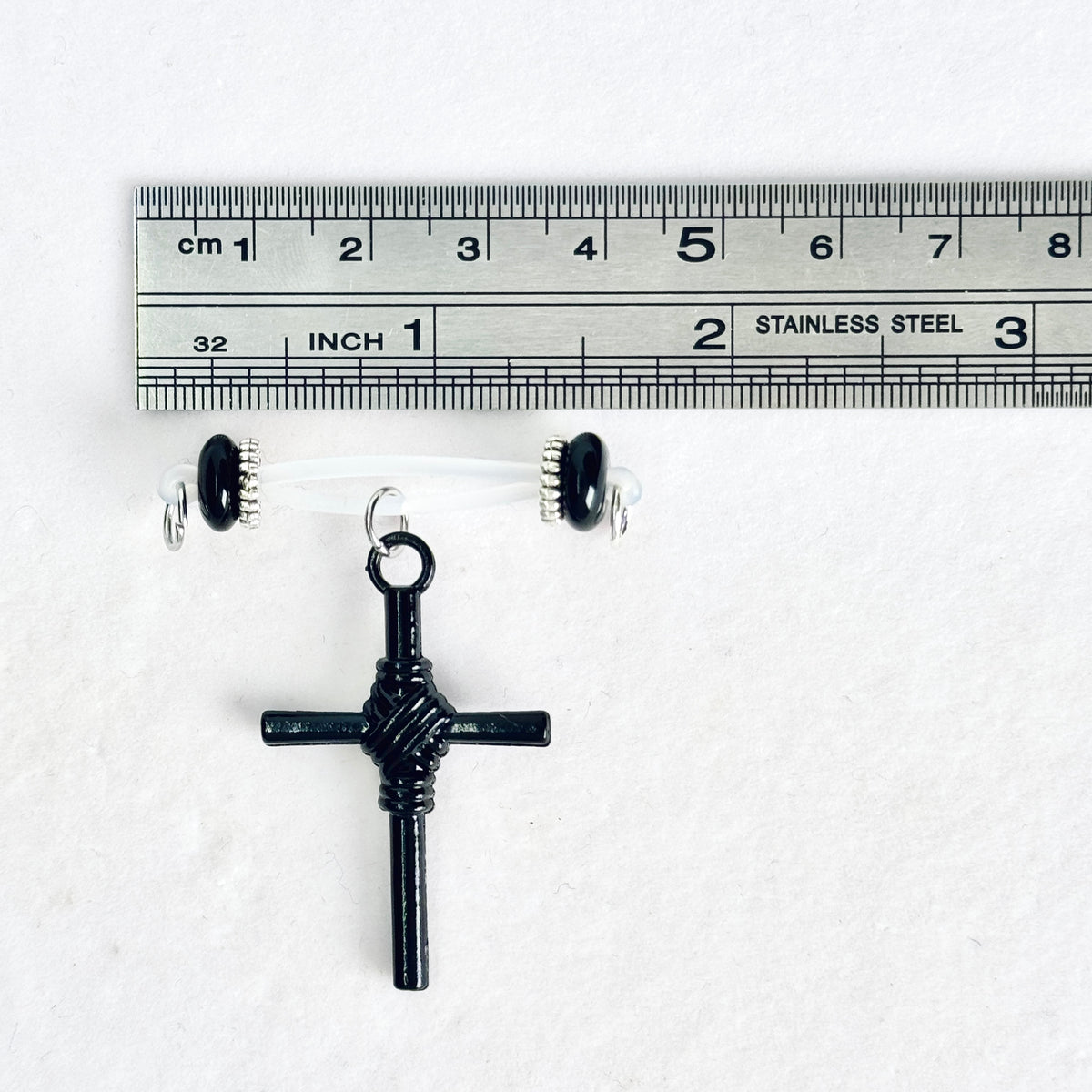 Witchcraft Cross Charm Clip On Nipple Ring