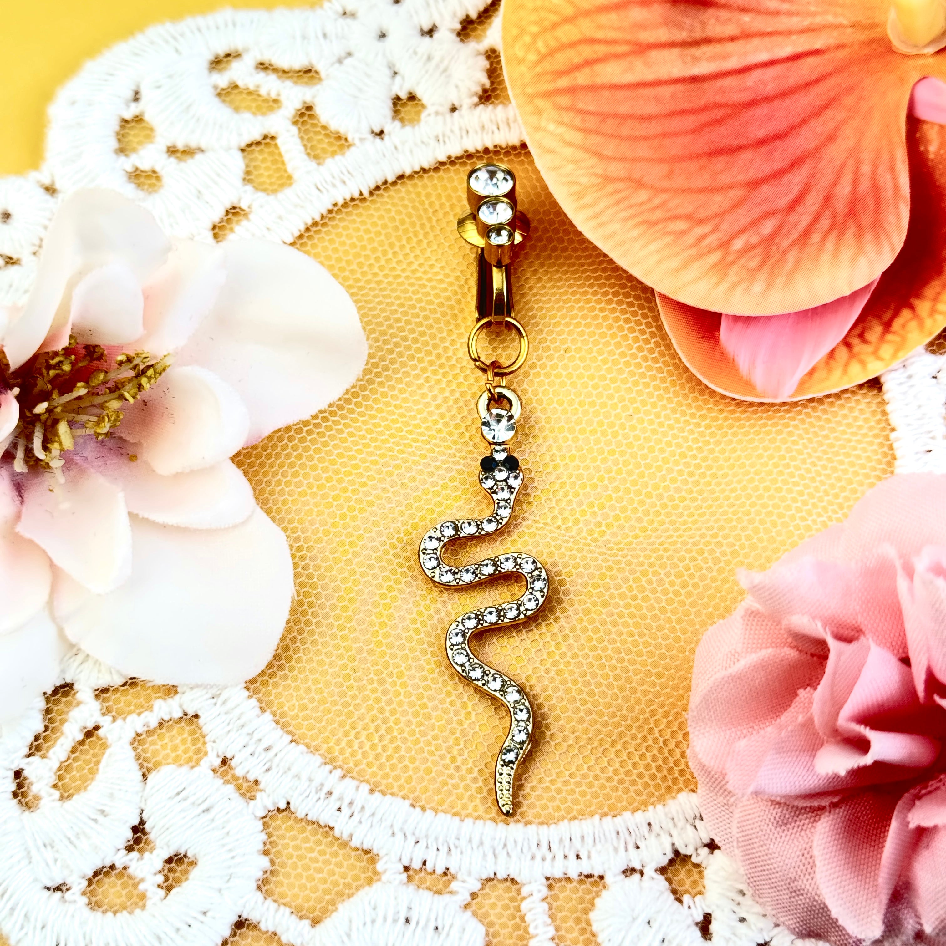 Serpent Crystal Belly Clip