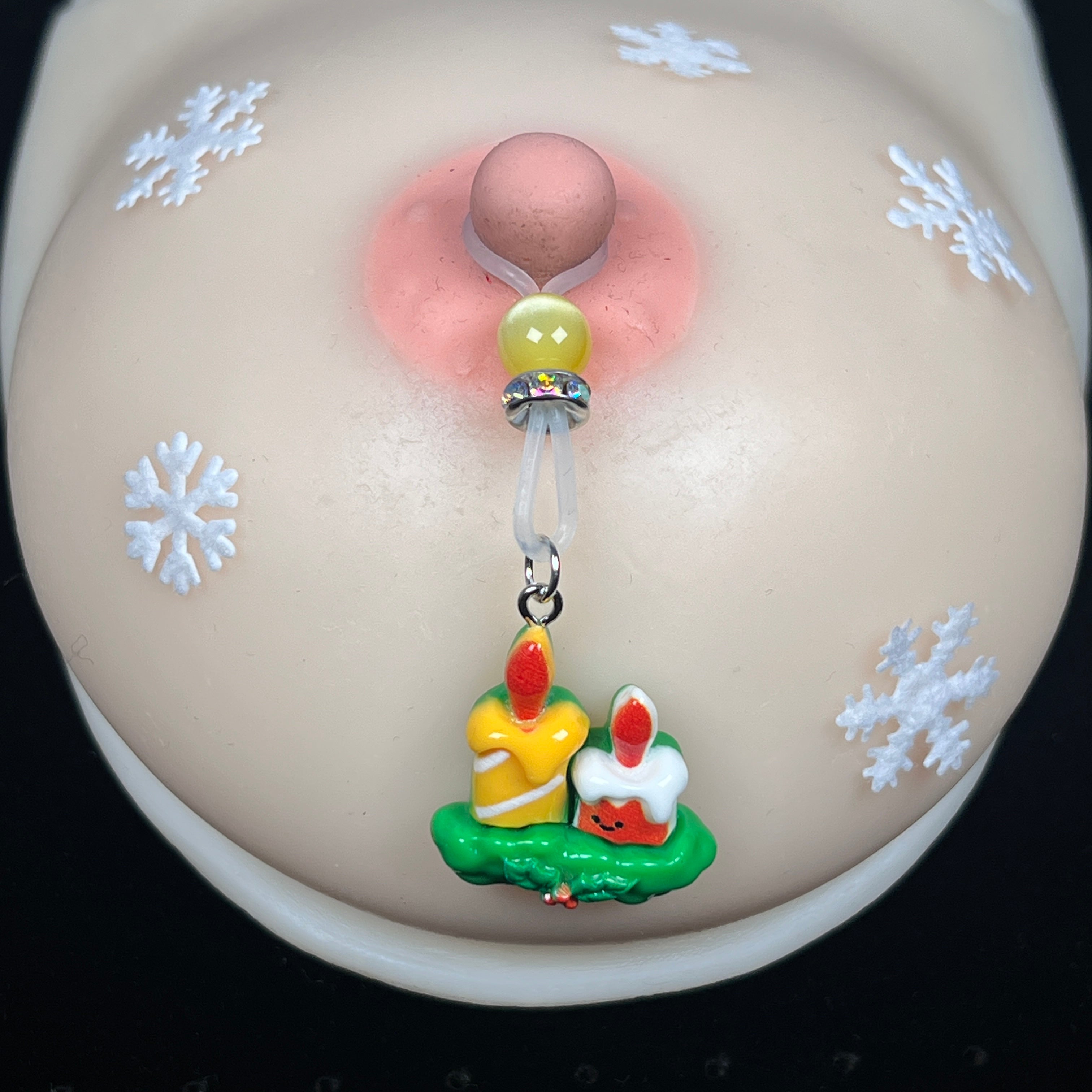 Christmas Candle Resin Nipple Clips