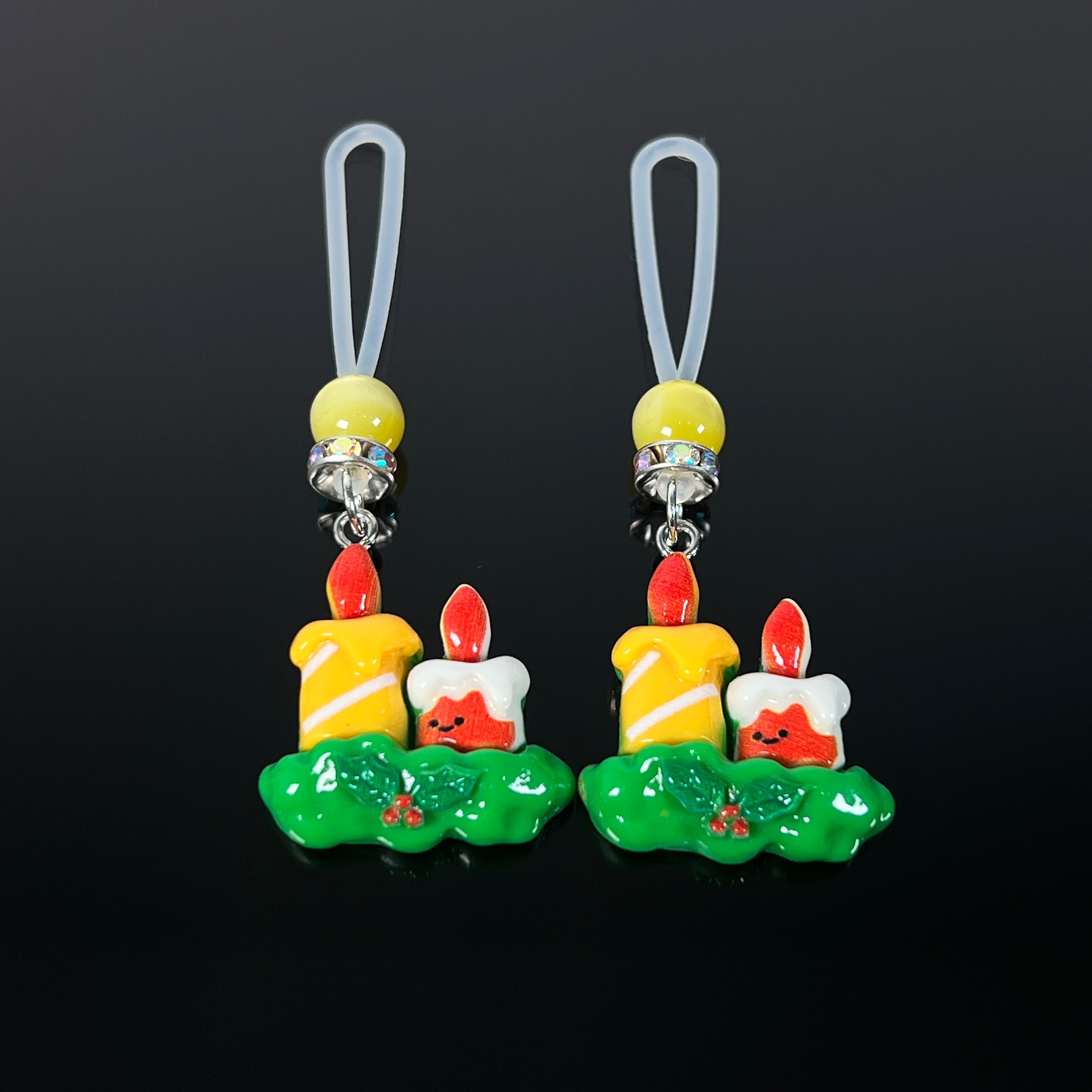 Christmas Candle Resin Nipple Clips