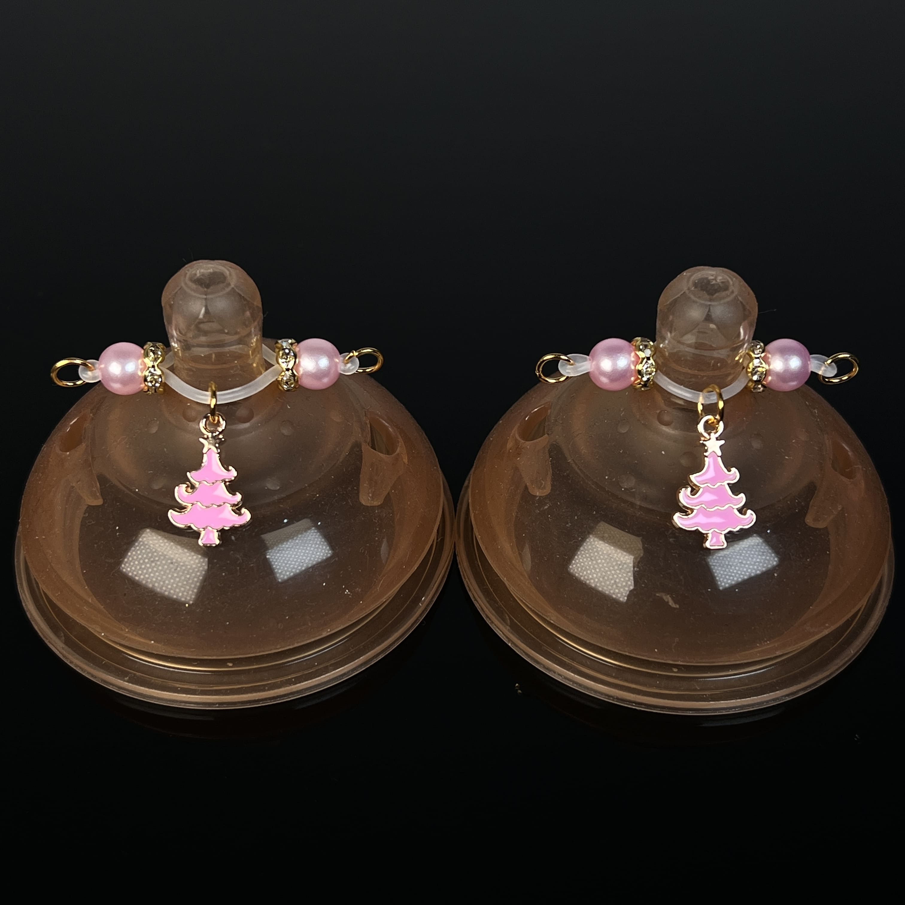 Pink Xmas Tree Bead Clip