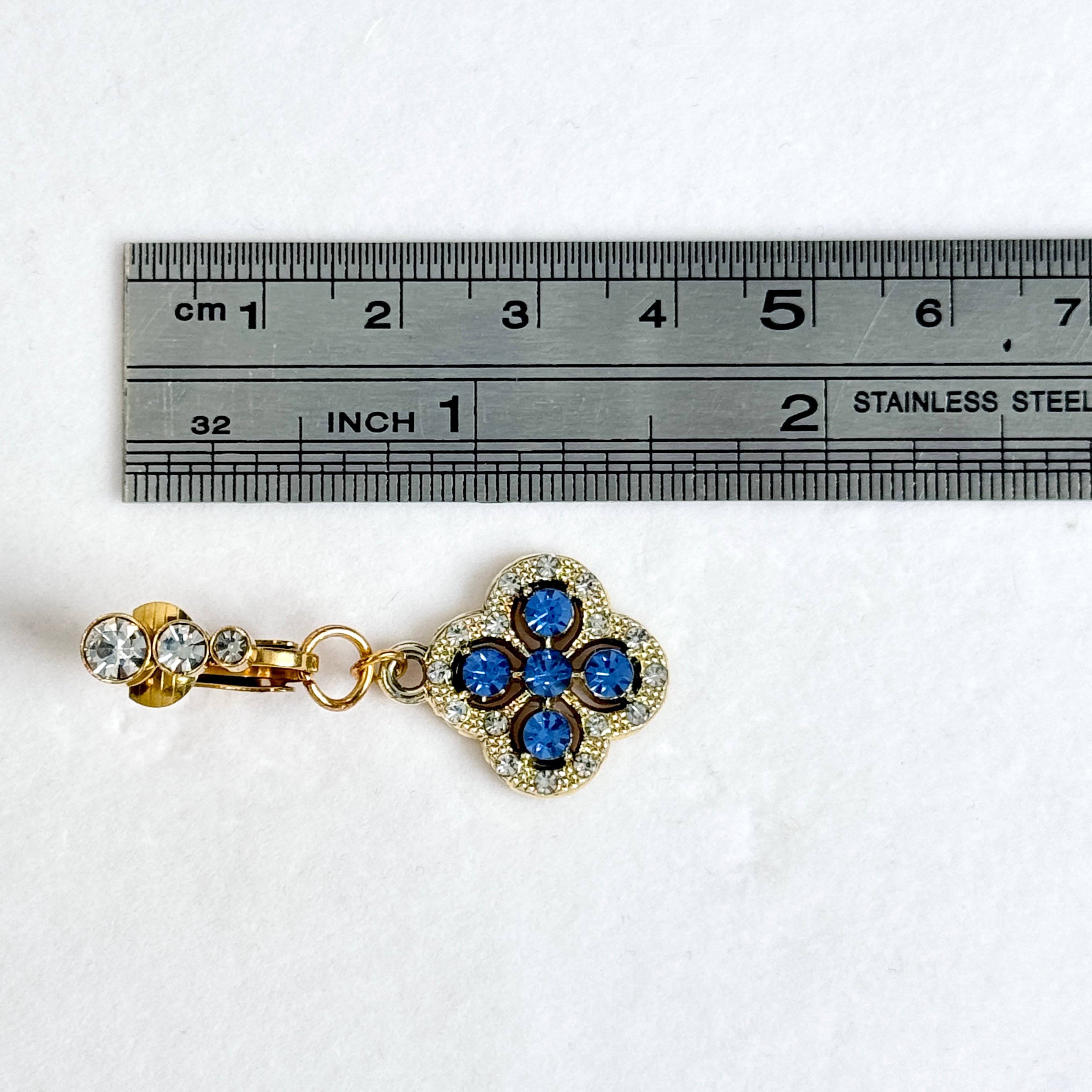 Sapphire flower non-piercing navel jewelry