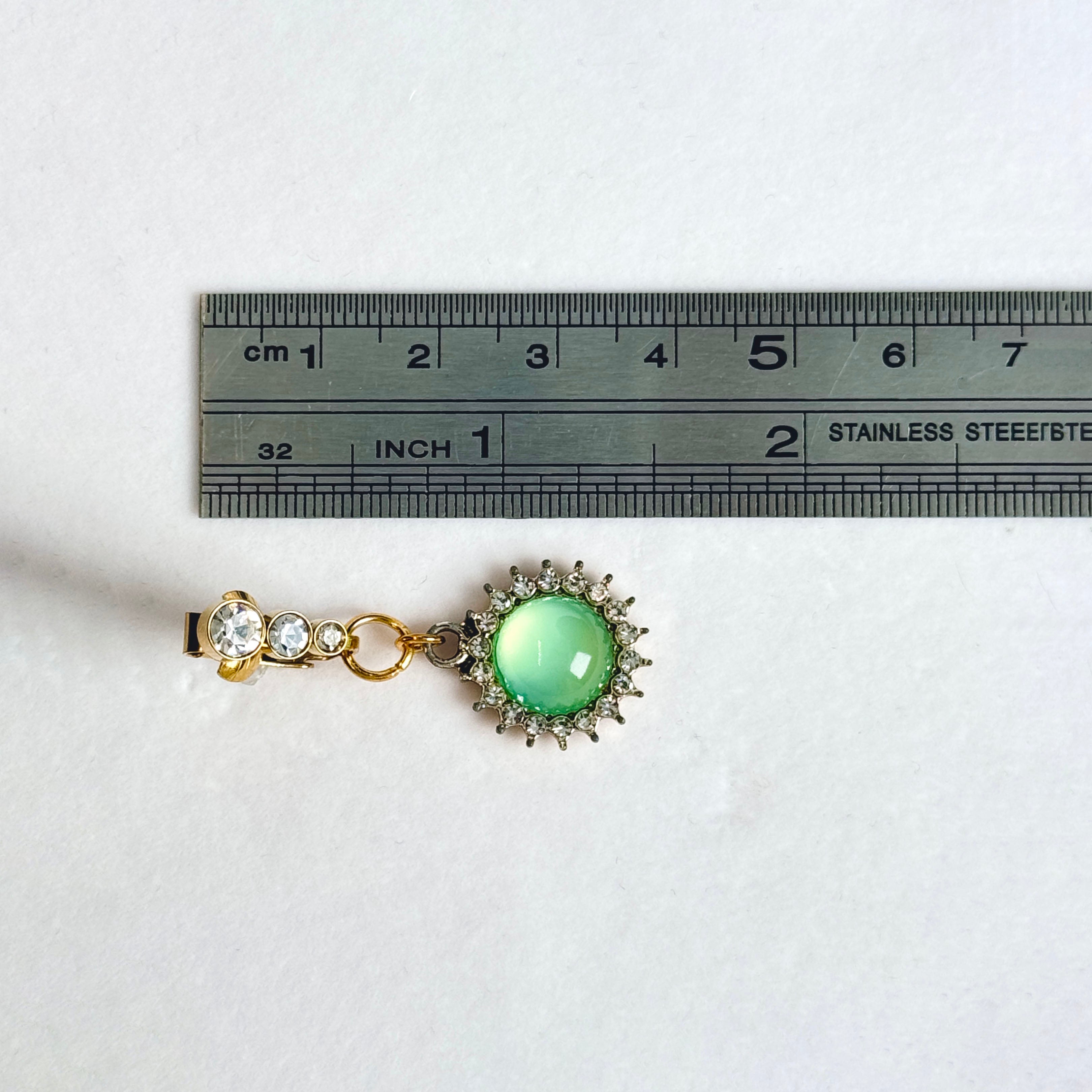 Green Gem Non-Piercing Sun Navel Ring