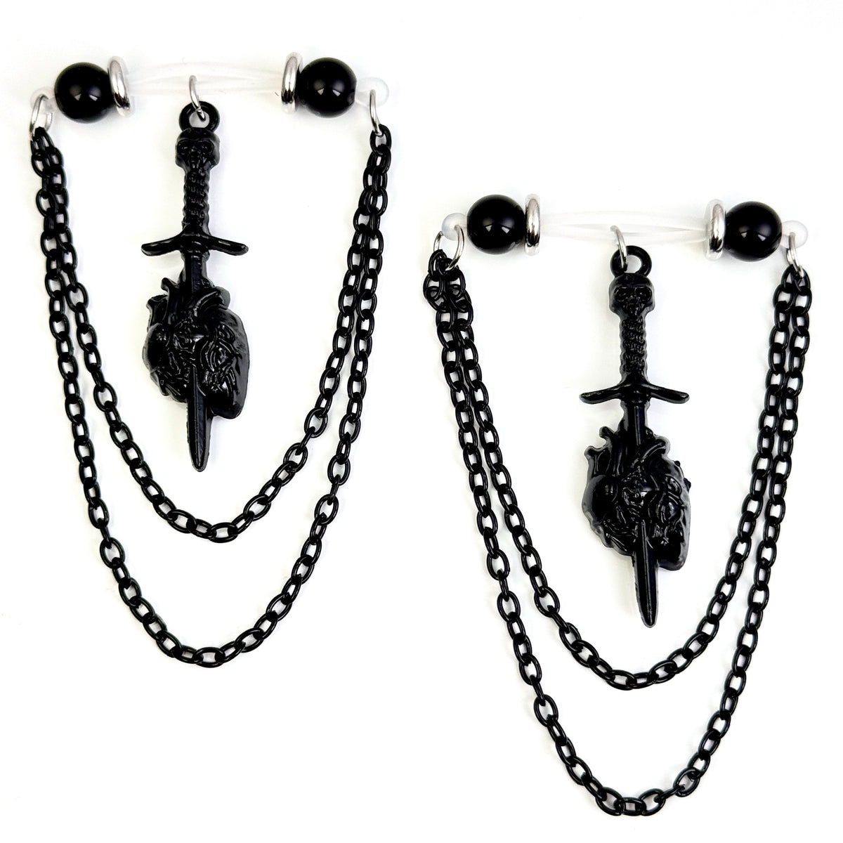 Dark Knight Skull Sword Nipple Ring