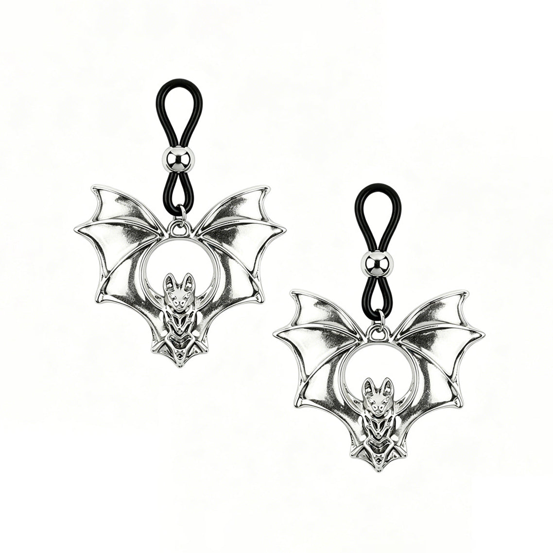 Gothic bat-wing non-piercing nipple covers