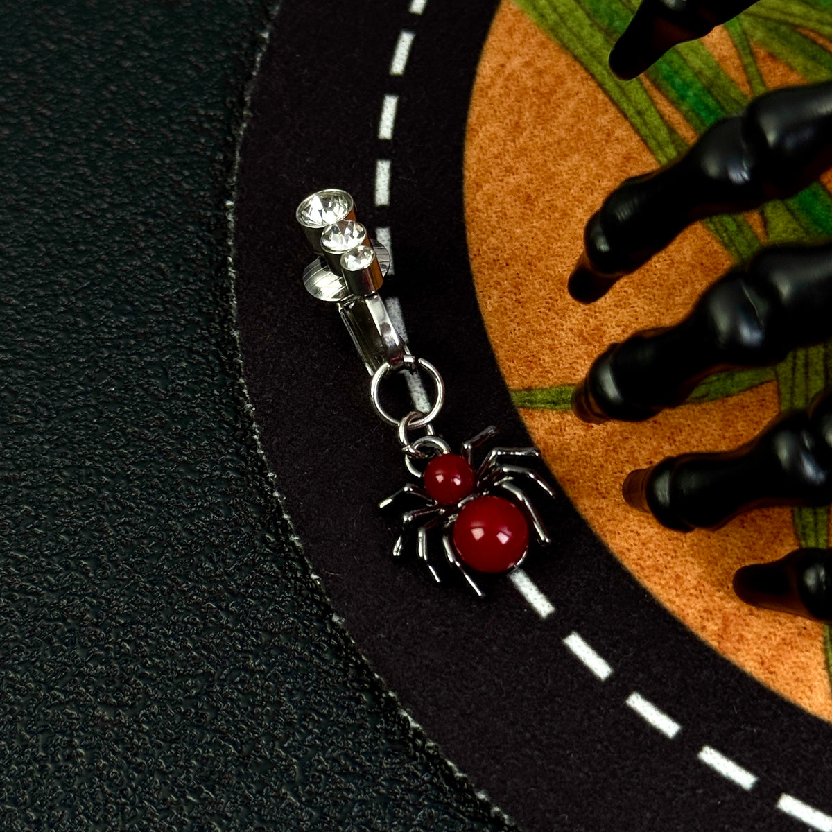 Crimson Spider Halloween Belly Ring