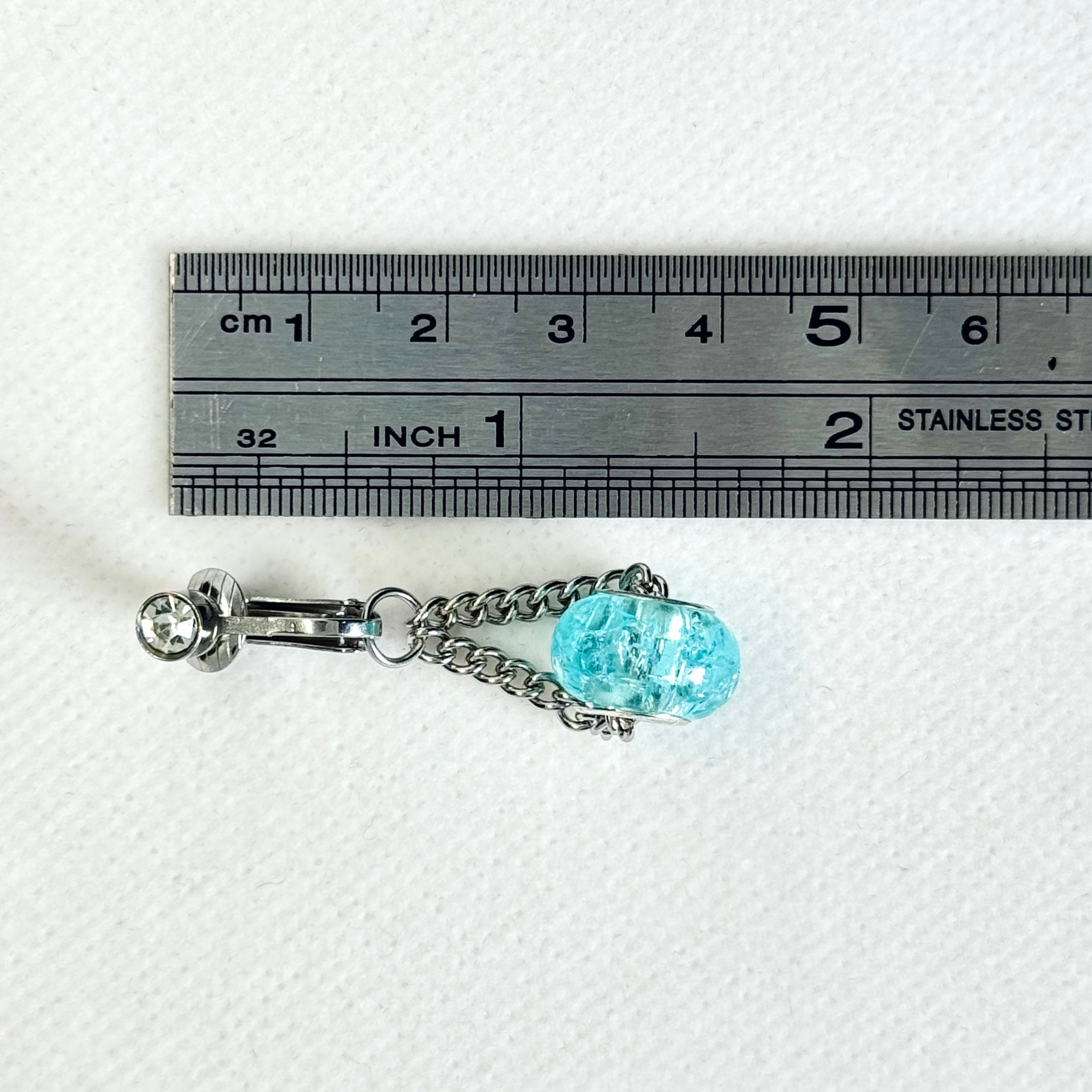Aqua Crystal Navel Chain Piercing Jewelry