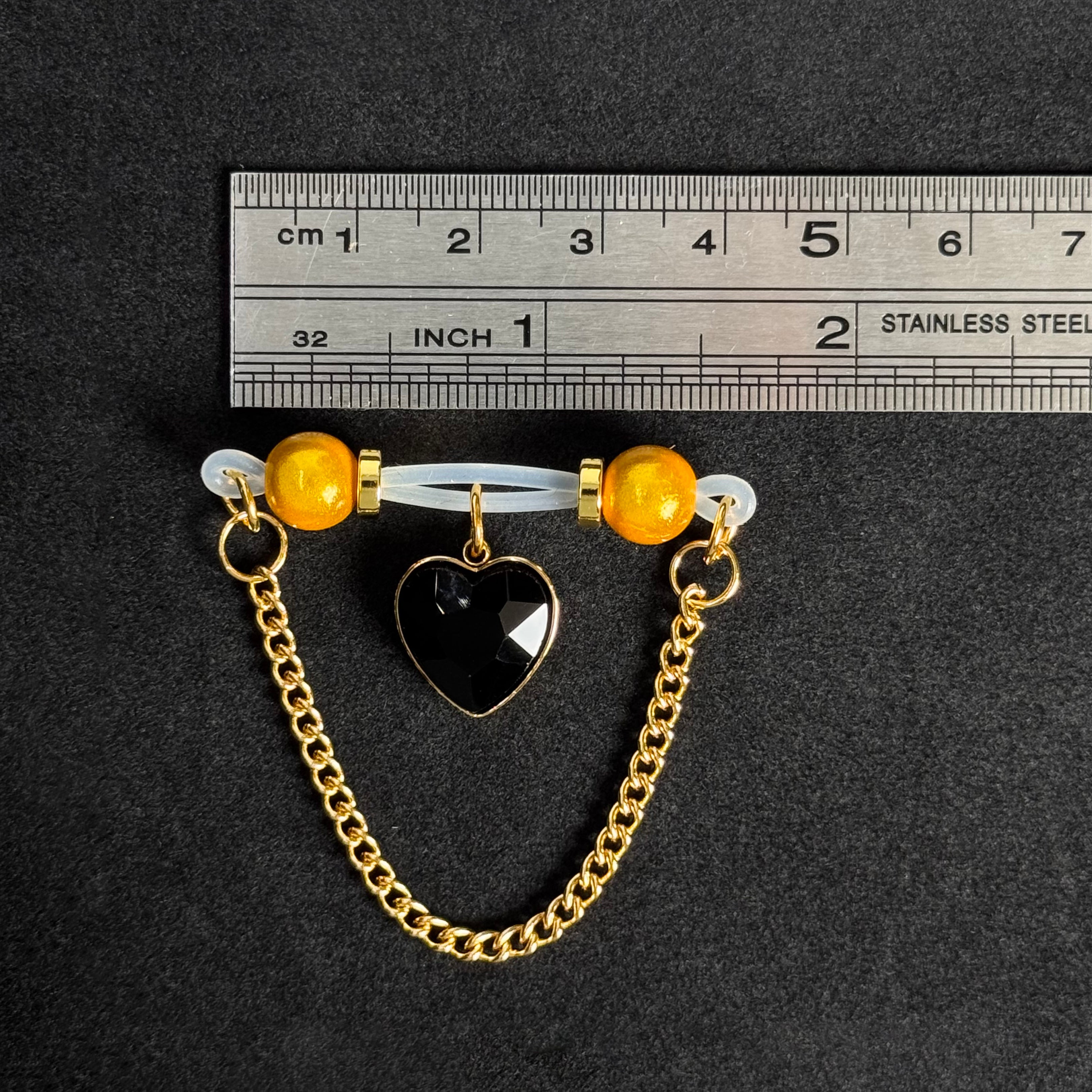 Black Heart Chain Nipple Clip