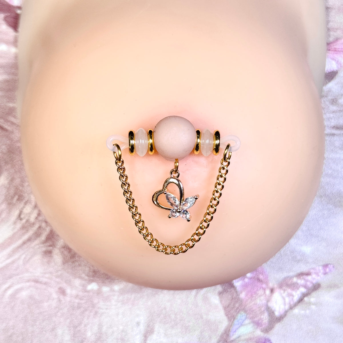 Golden Butterfly Heart Nipple Clamp