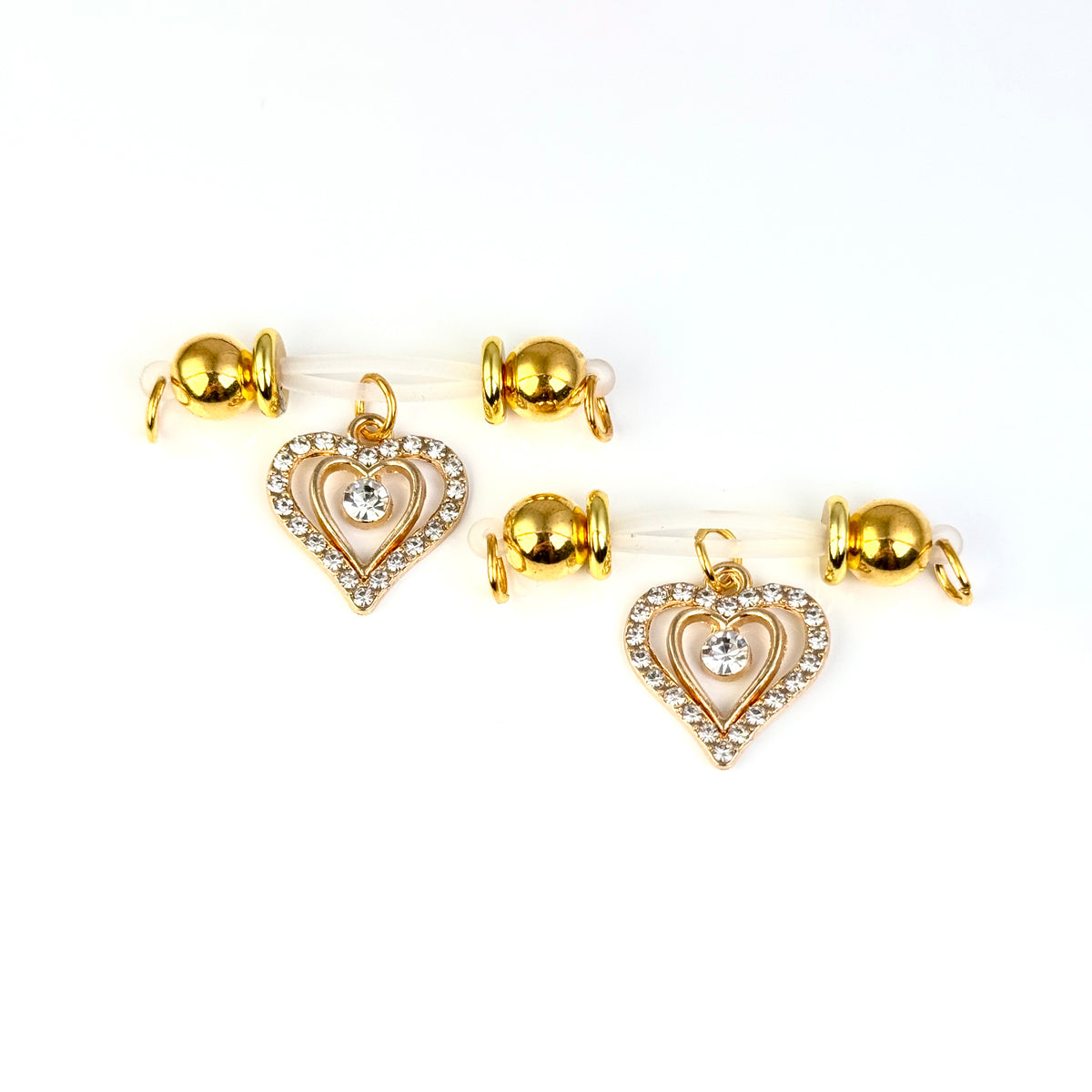 Golden Love Heart Charm Clip