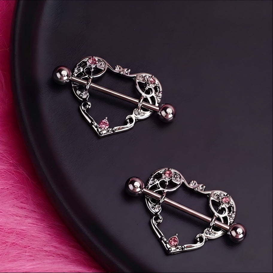 Vintage Hollow-Out Heart Nipple Ring