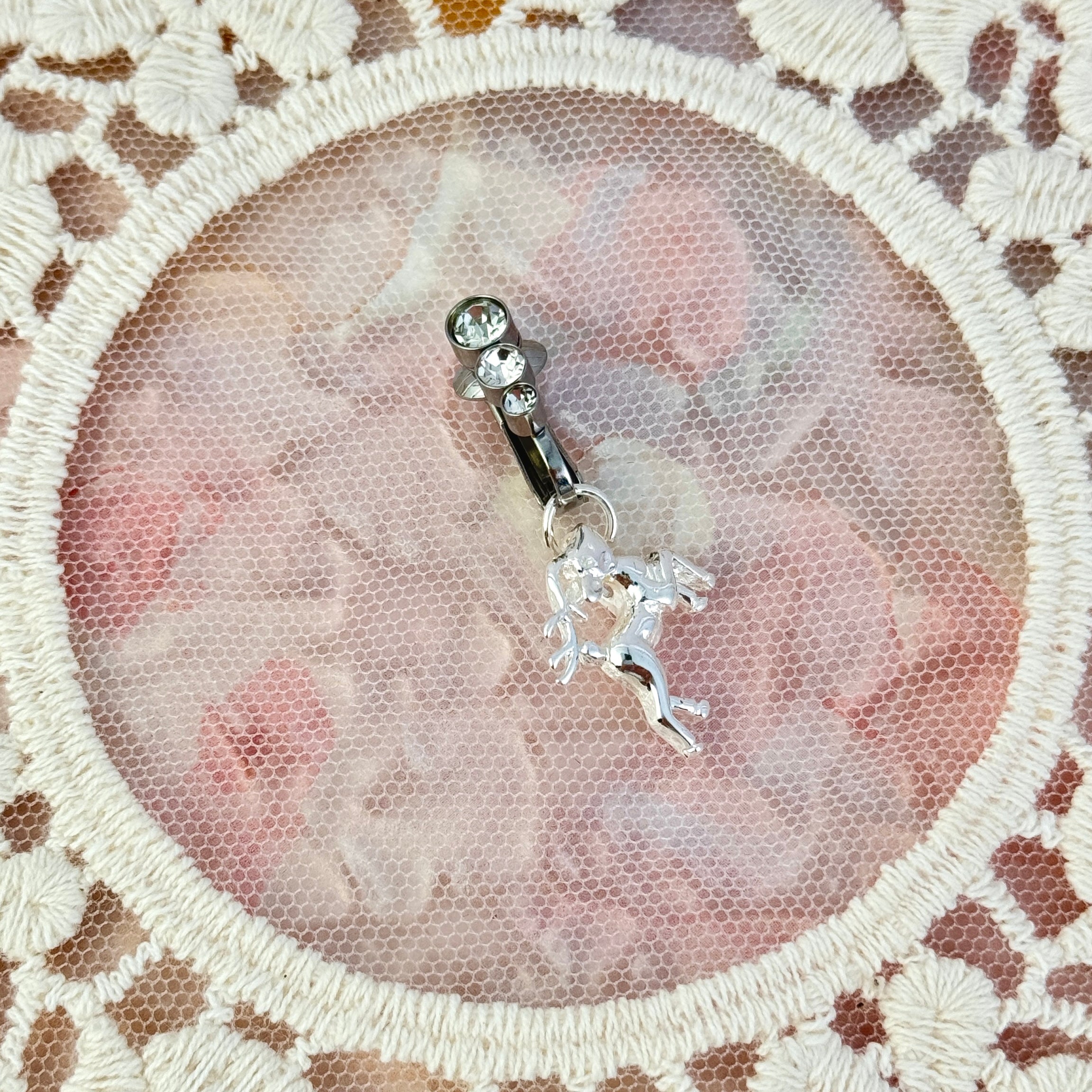 Sterling Silver Deer Navel Piercing Jewelry
