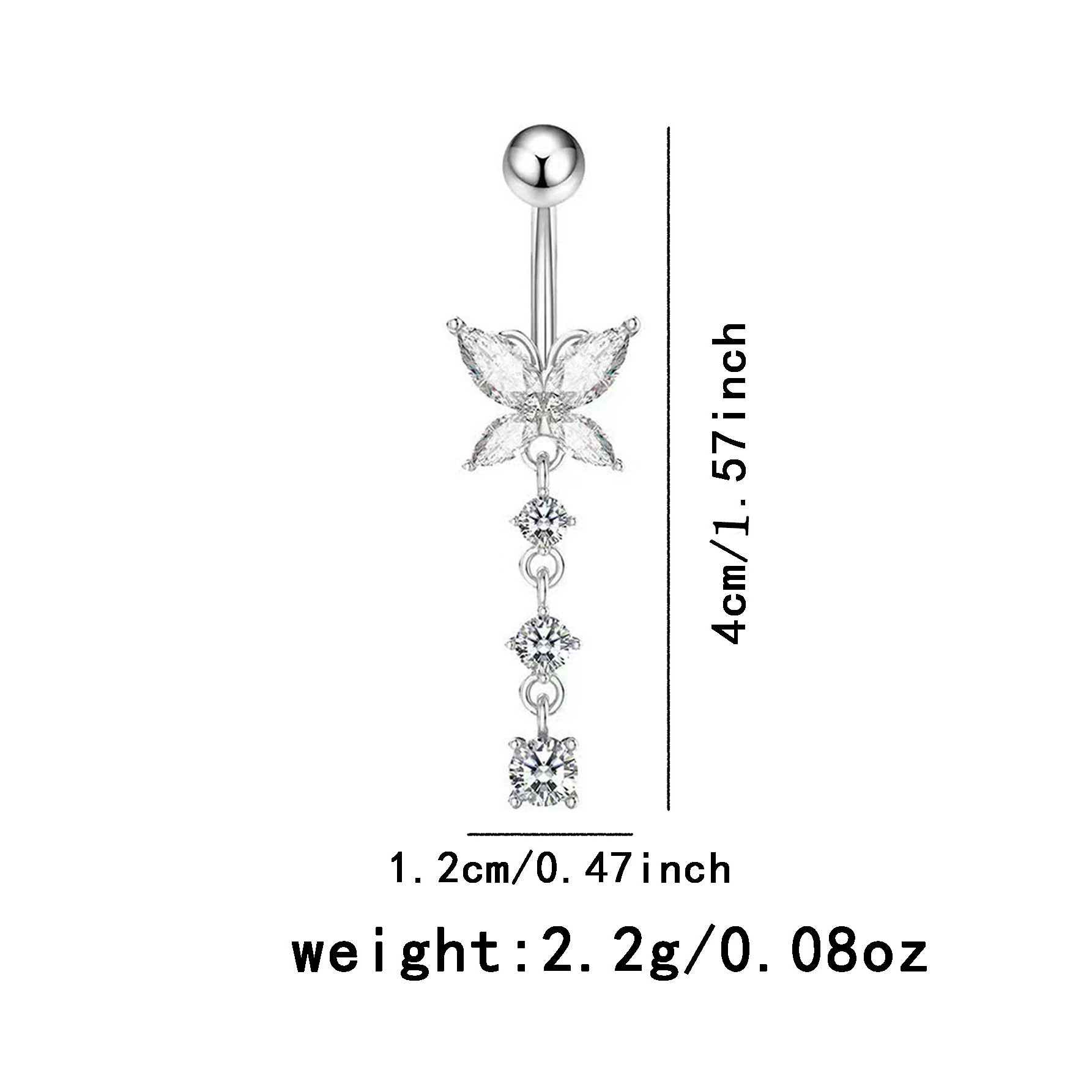 Assorted Shiny Crystal Pendant Navel Belly Piercing Rings