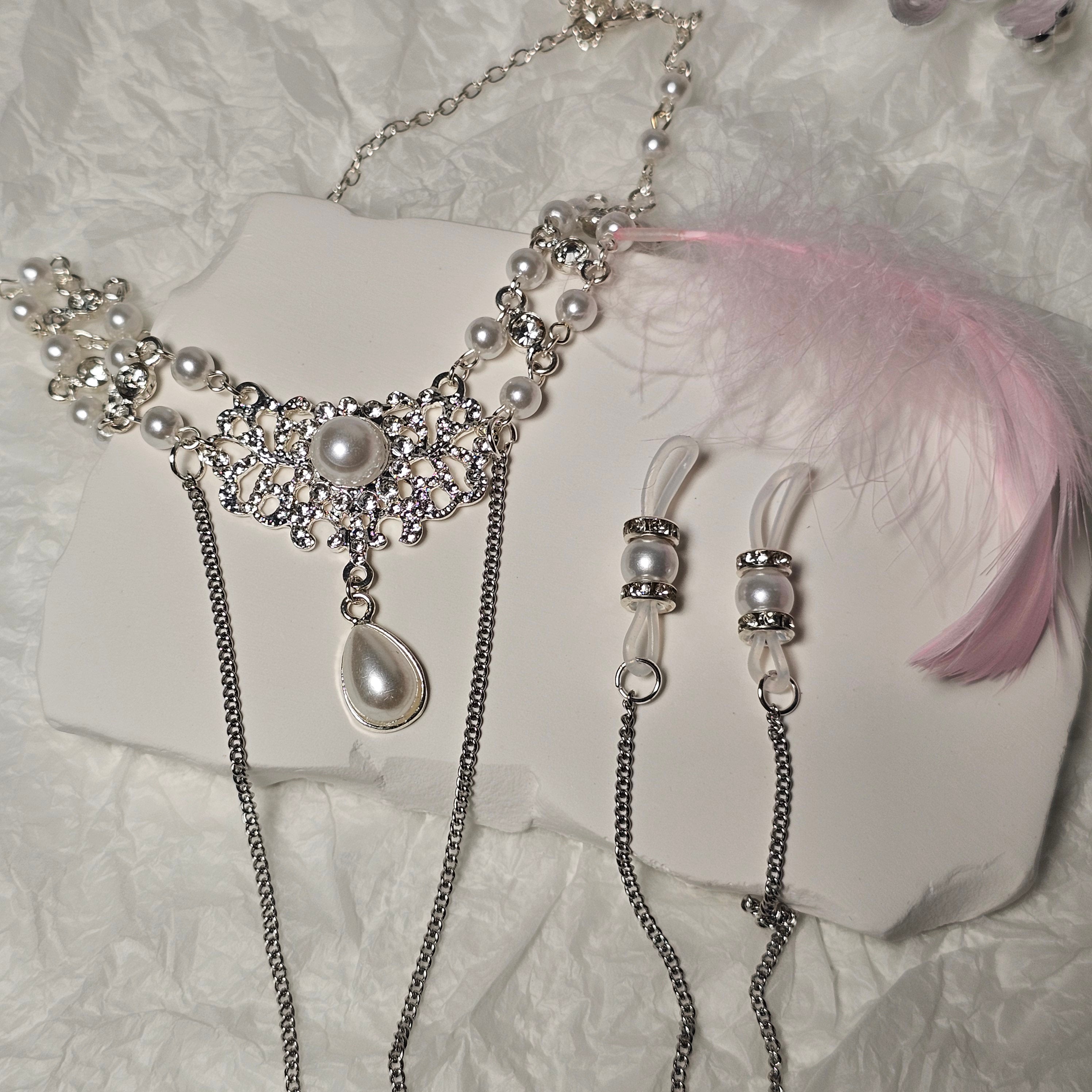 Pearl Nipple Clamp Necklace