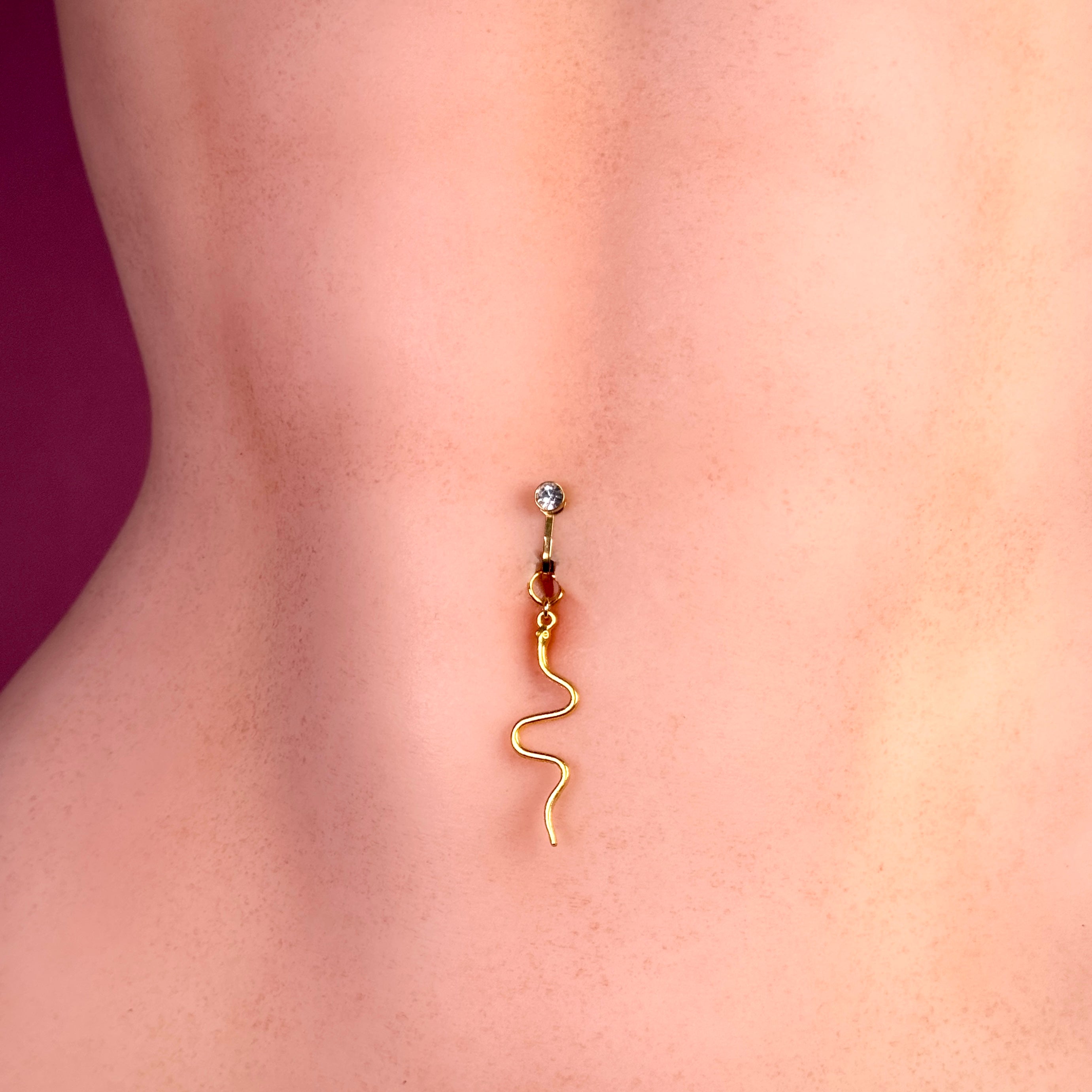 Snake Charm Faux Belly Button Ring