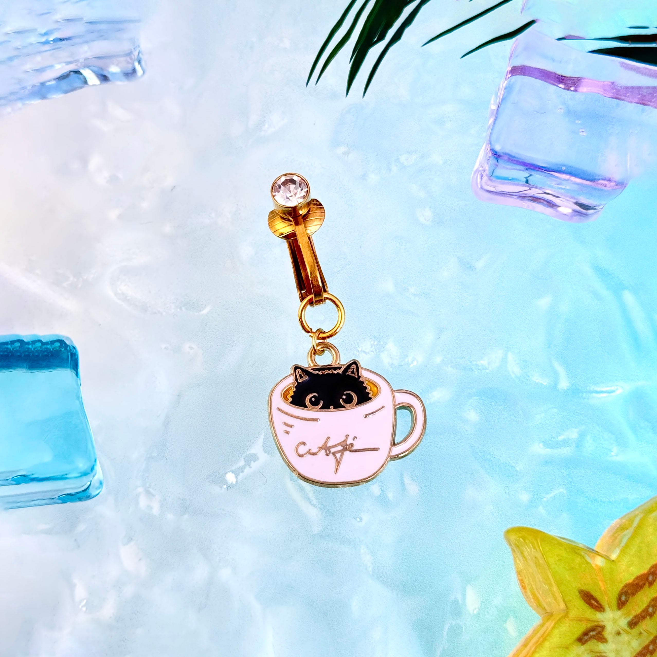 Latte Cat Non-Piercing Navel Clip