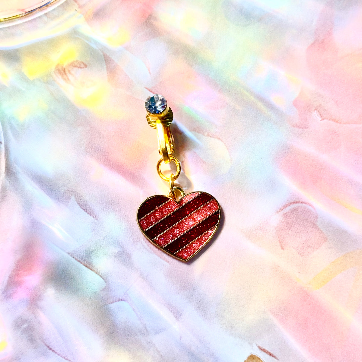 Ruby Heart Glow Faux Navel Ring
