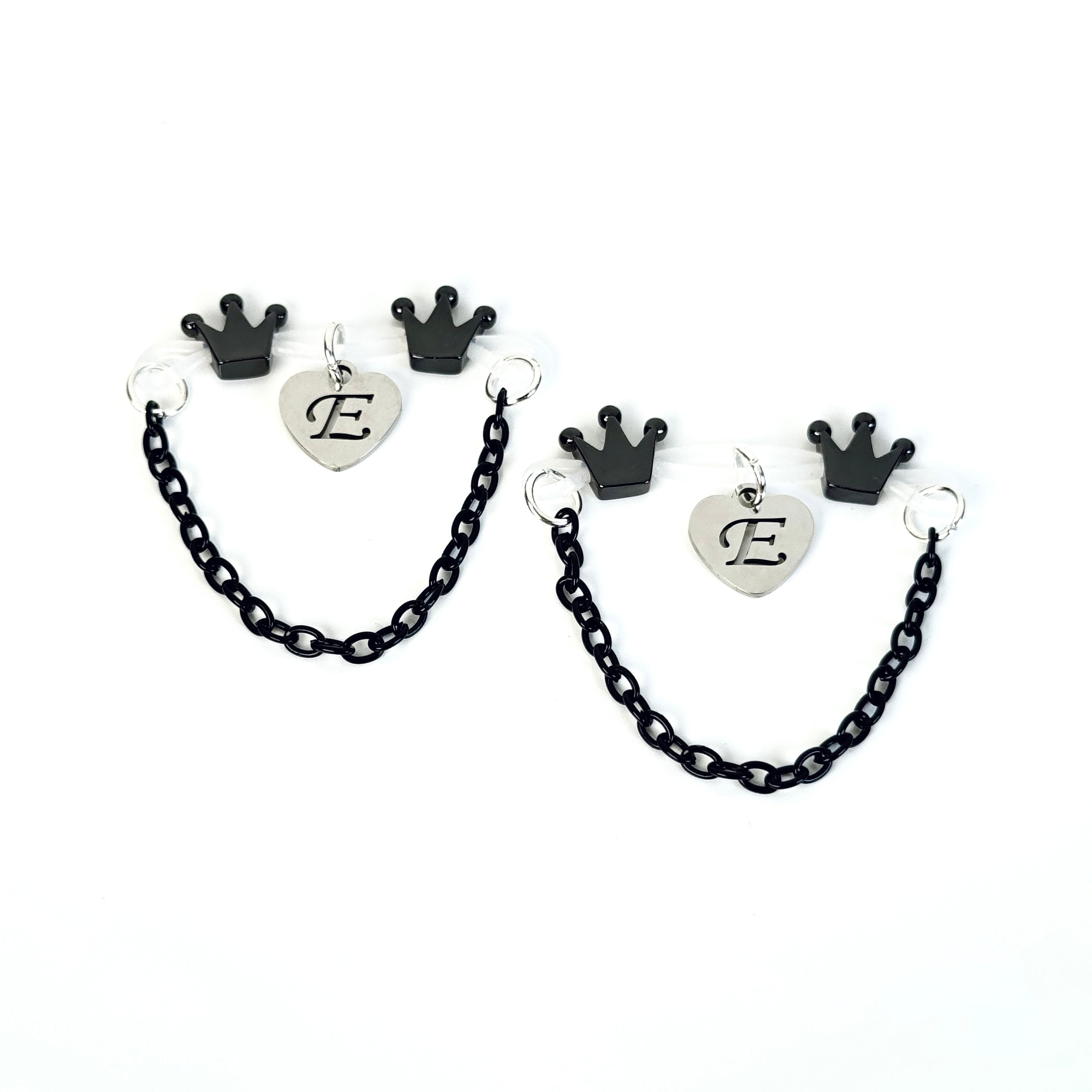 Customized initial gold crown clip