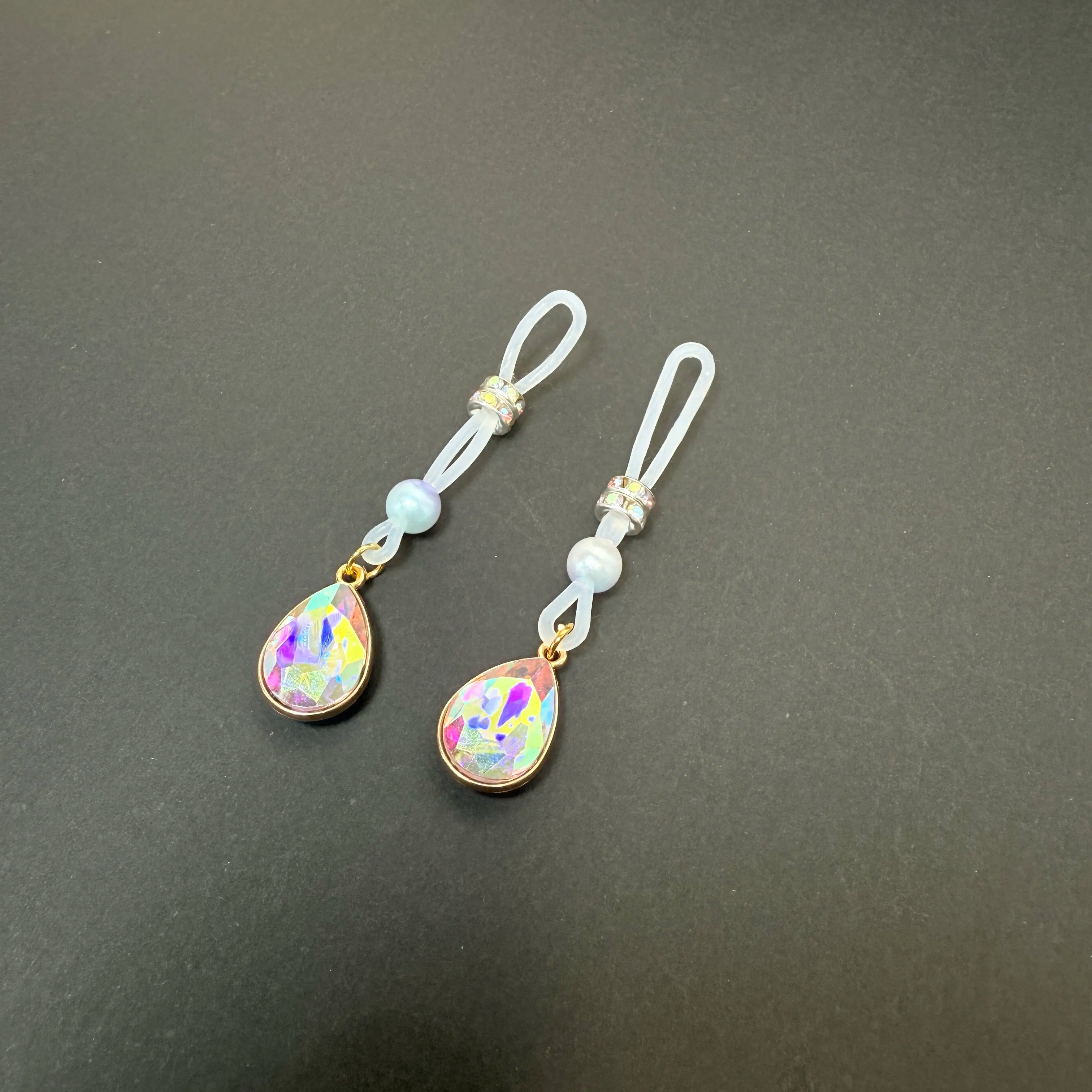 Adjustable fake nipple decoration - exquisite colored diamonds
