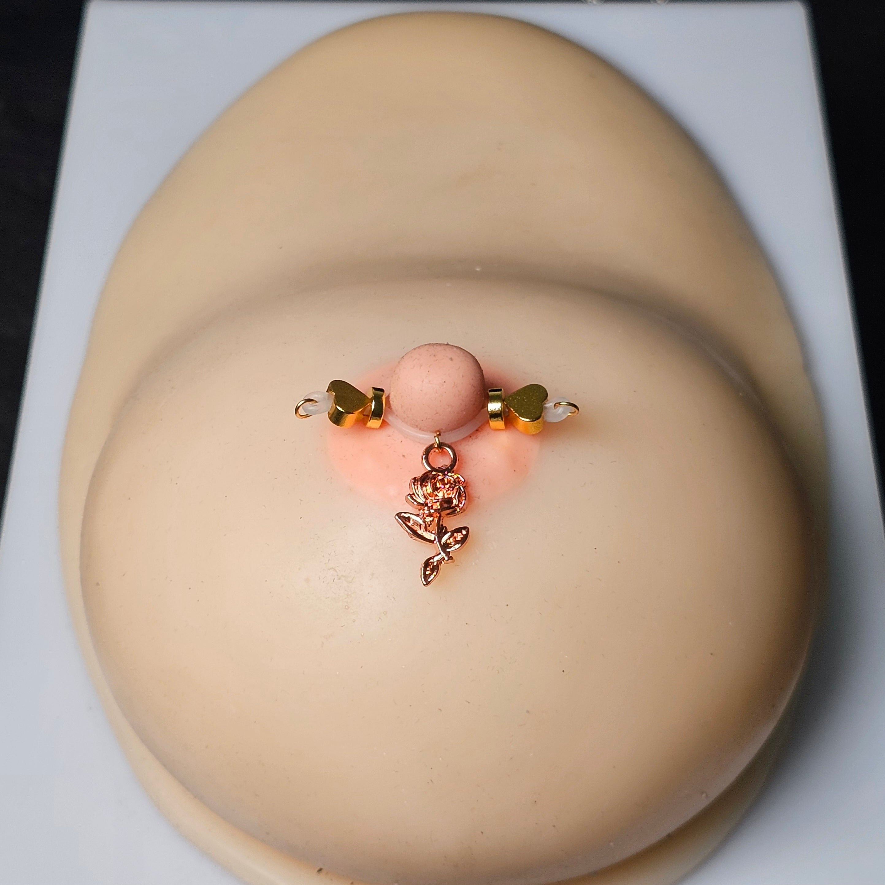 24K gold nipple rose