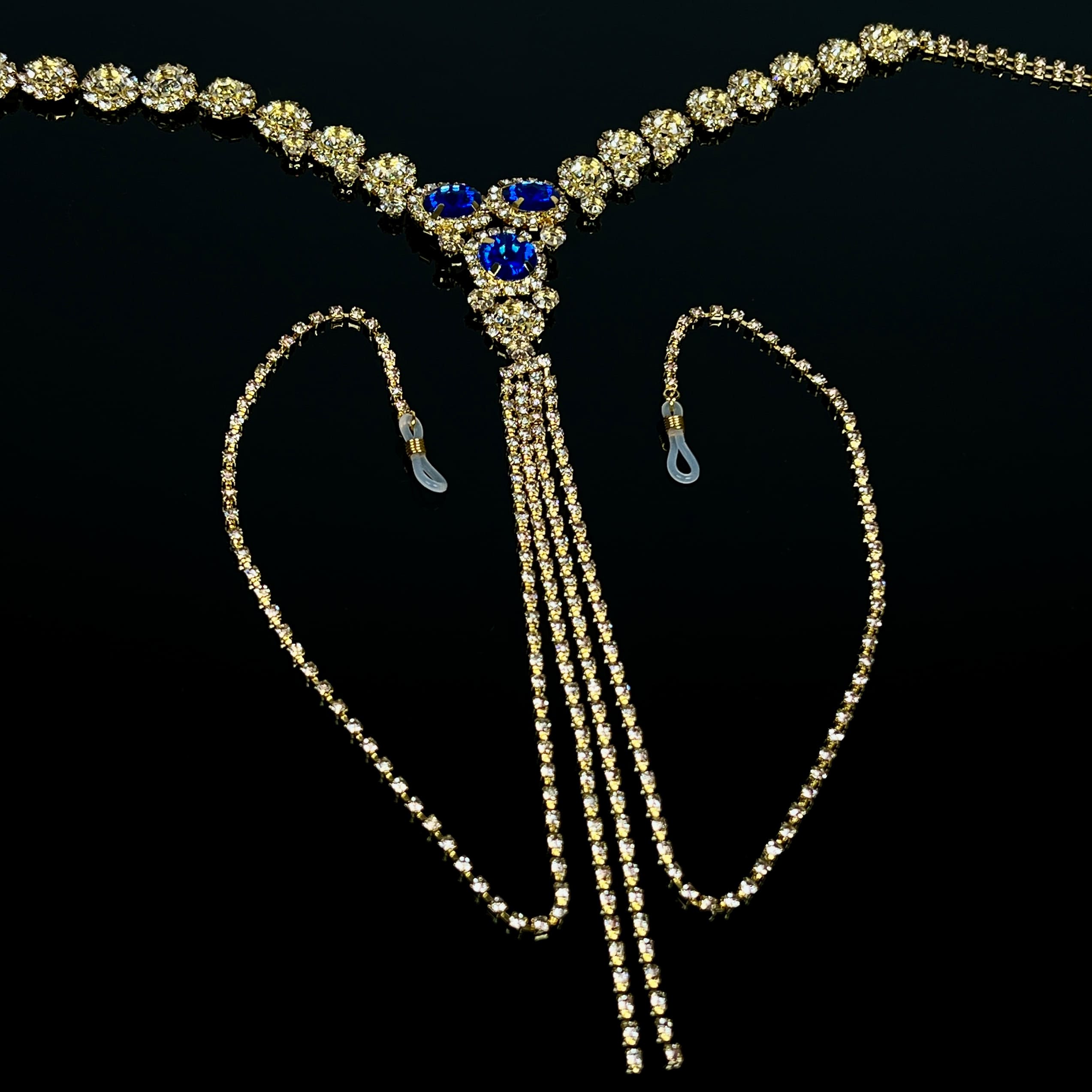 Gold-plated sapphire nipple chain