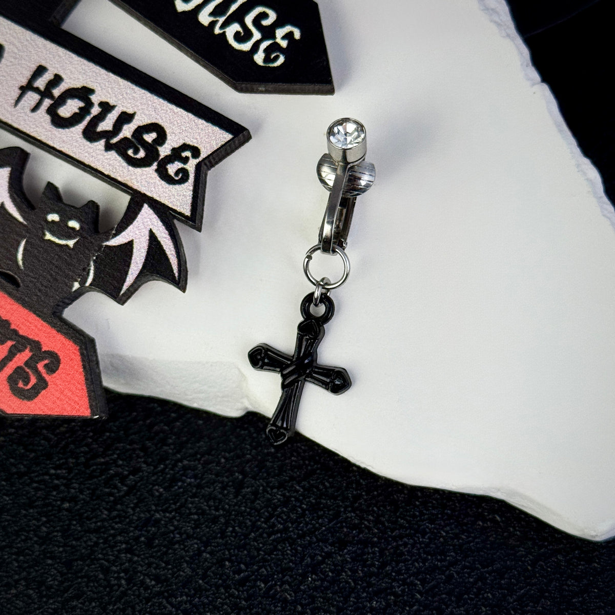 Dark Cross Navel Charm